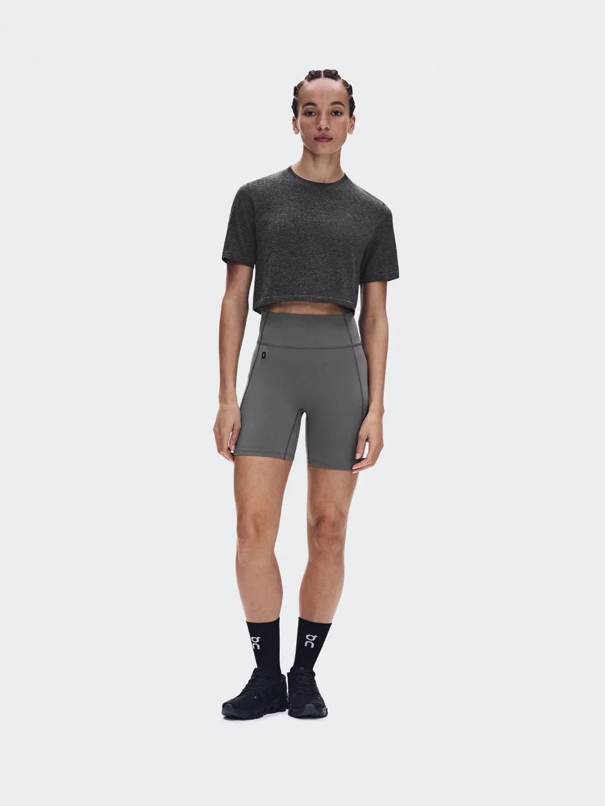Женская футболка укороченная с принтом Train Flex-T Crop On, Ember Heather — 2