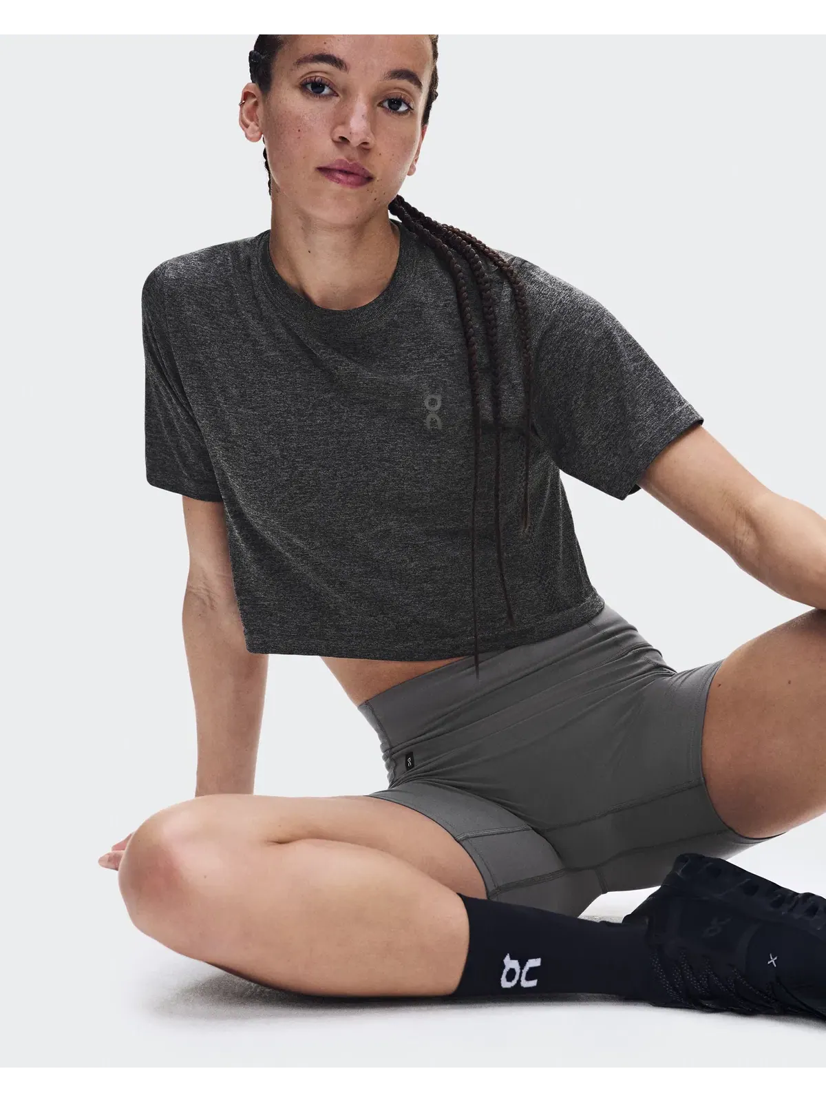 Женская футболка укороченная с принтом Train Flex-T Crop On, Ember Heather — 3