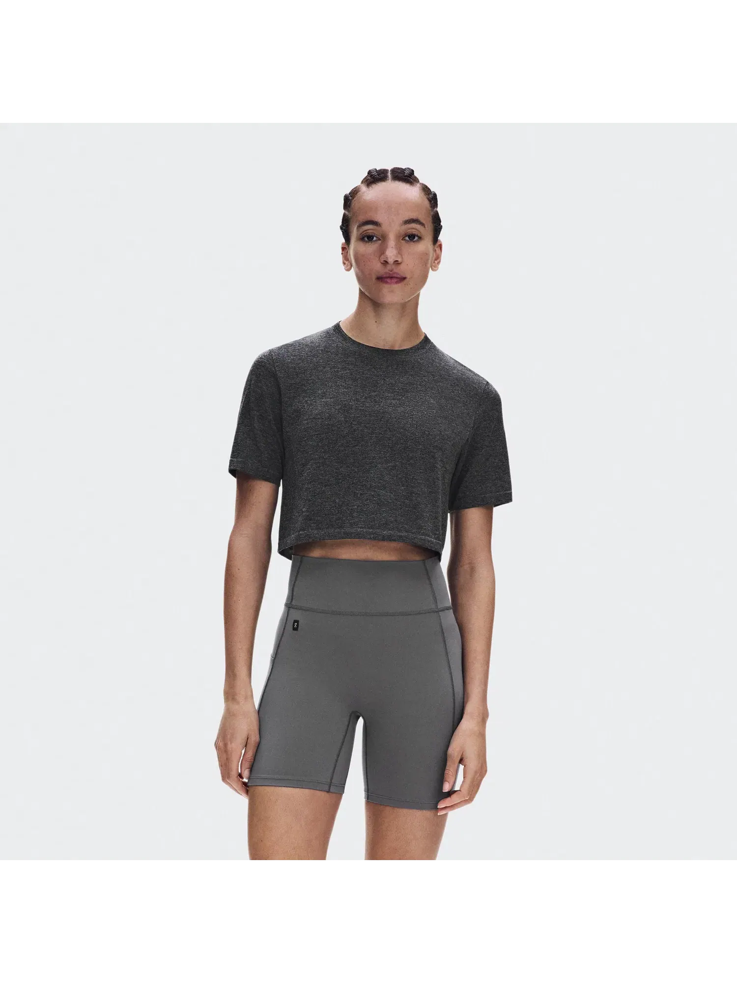 Женская футболка укороченная с принтом Train Flex-T Crop On, Ember Heather — 8