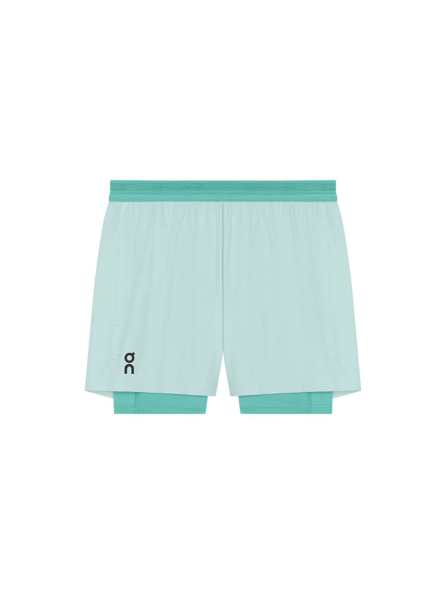 Мужские беговые шорты с внутренними тайтсами 2 в 1 On 5" Performance, Flurry Aquamarine