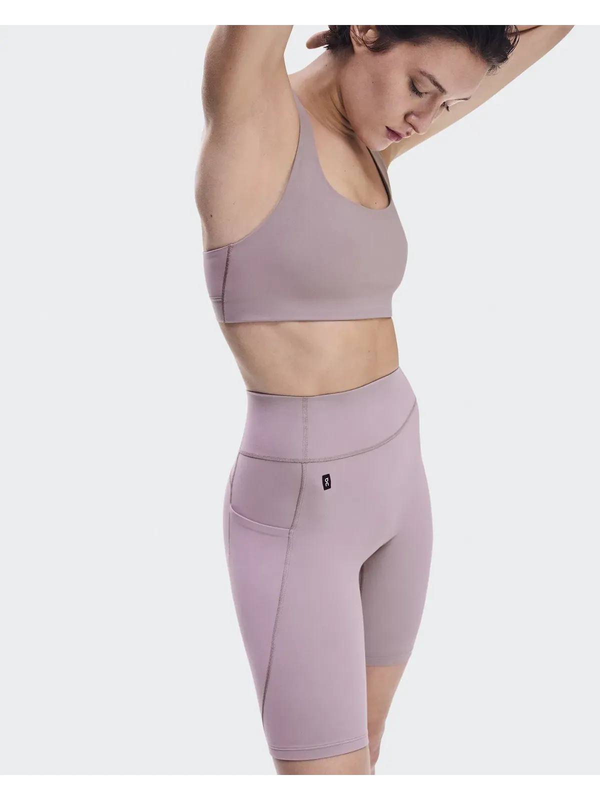 Женские шорты-леггинсы с высокой посадкой и карманом для телефона Studio Leggings Short On, Heron — 8