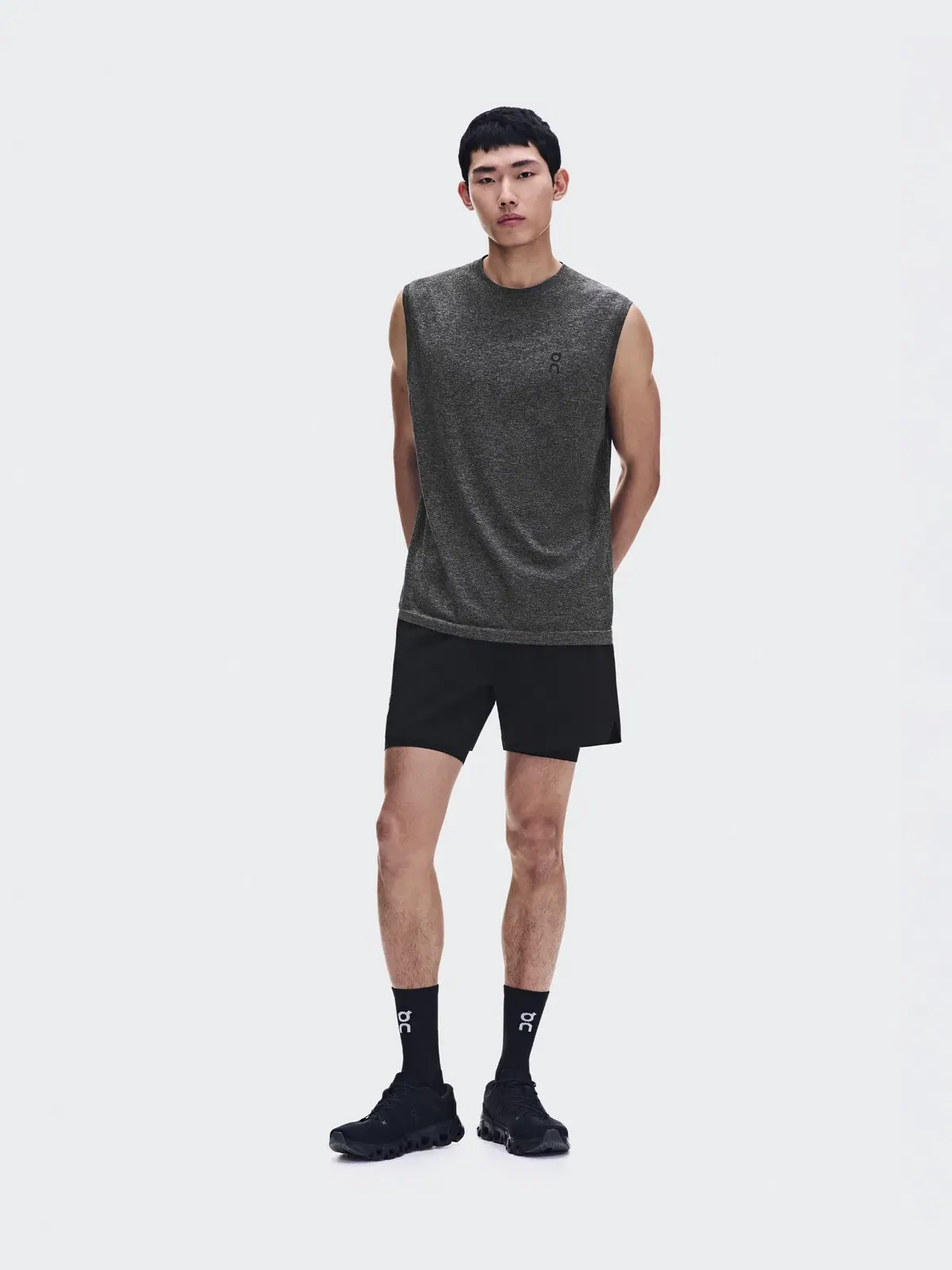 Мужская майка для тренировок бесшовная с сетчатыми вставками Train Flex Tank On, Ember Heather — 2