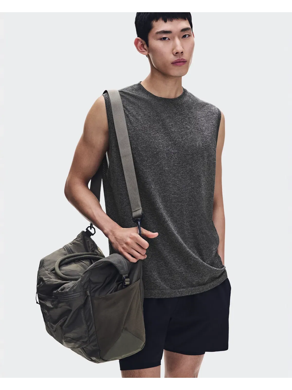 Мужская майка для тренировок бесшовная с сетчатыми вставками Train Flex Tank On, Ember Heather — 5