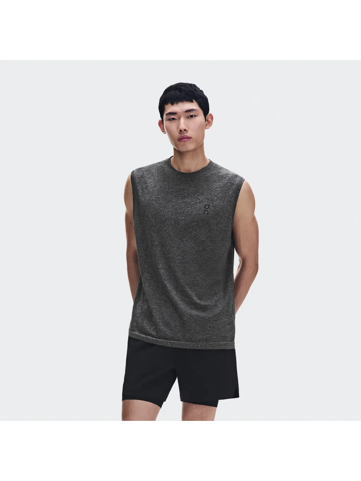 Мужская майка для тренировок бесшовная с сетчатыми вставками Train Flex Tank On, Ember Heather — 10
