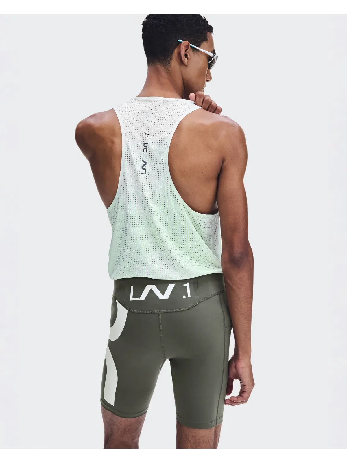 Мужские беговые тайтсы облегающие с карманами Race Half Tights LN1 On, Mire — 6