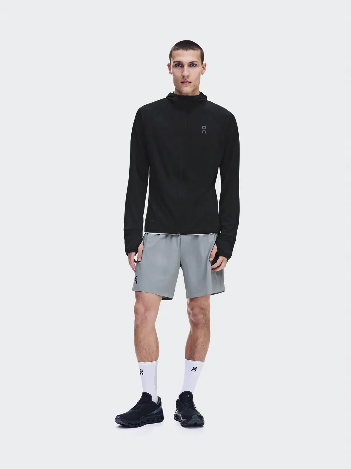 Мужское худи с капюшоном на молнии утепленное Climate Zip Hoodie On — 2