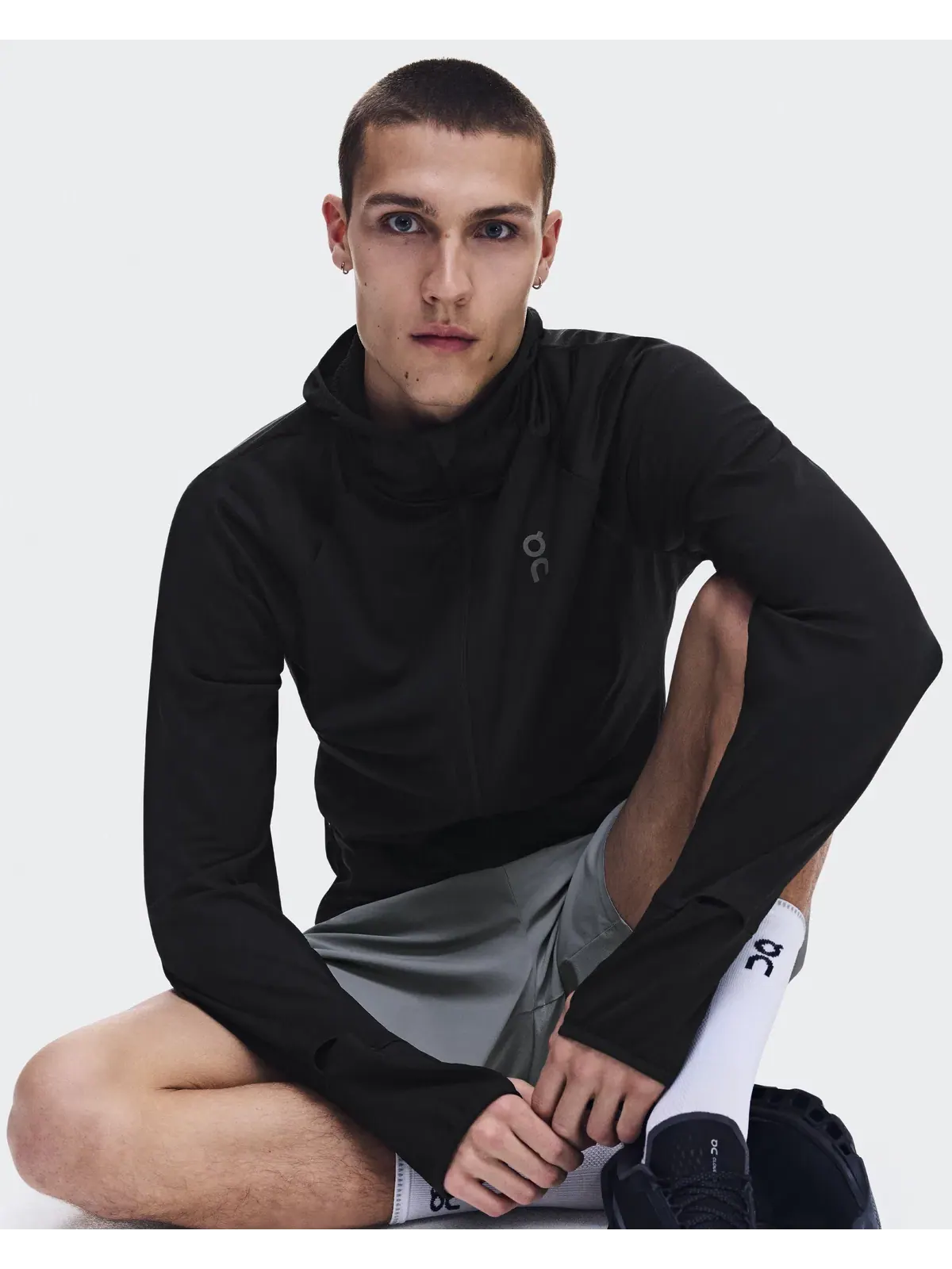 Мужское худи с капюшоном на молнии утепленное Climate Zip Hoodie On — 3