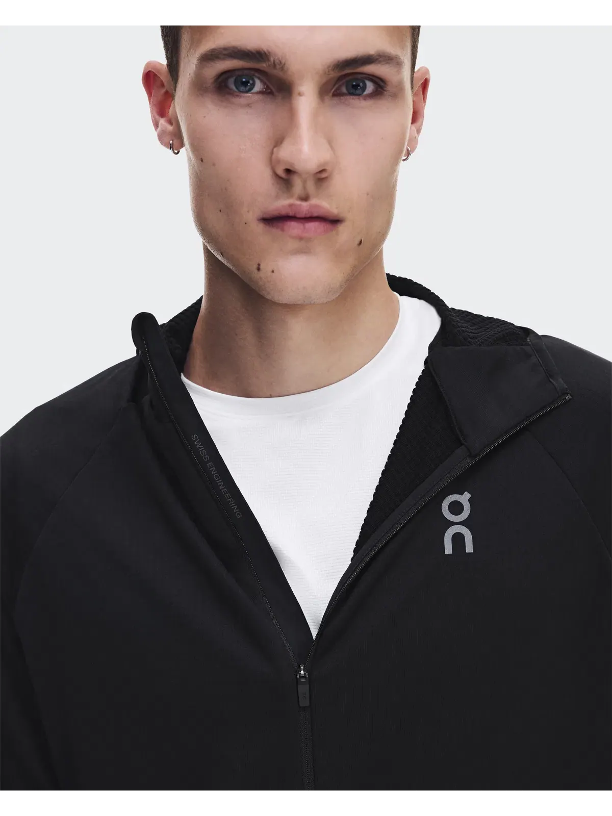 Мужское худи с капюшоном на молнии утепленное Climate Zip Hoodie On — 5