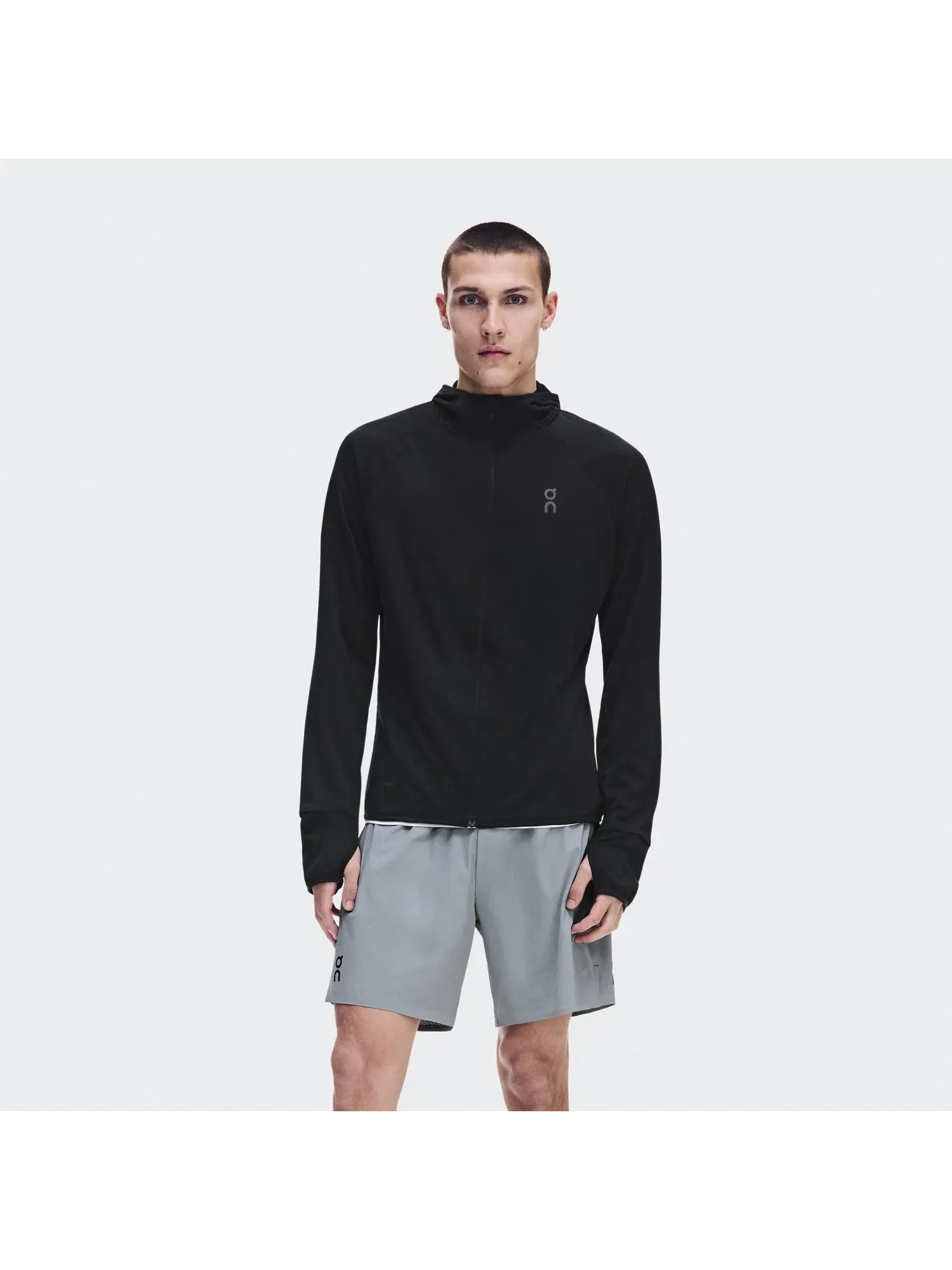Мужское худи с капюшоном на молнии утепленное Climate Zip Hoodie On — 9