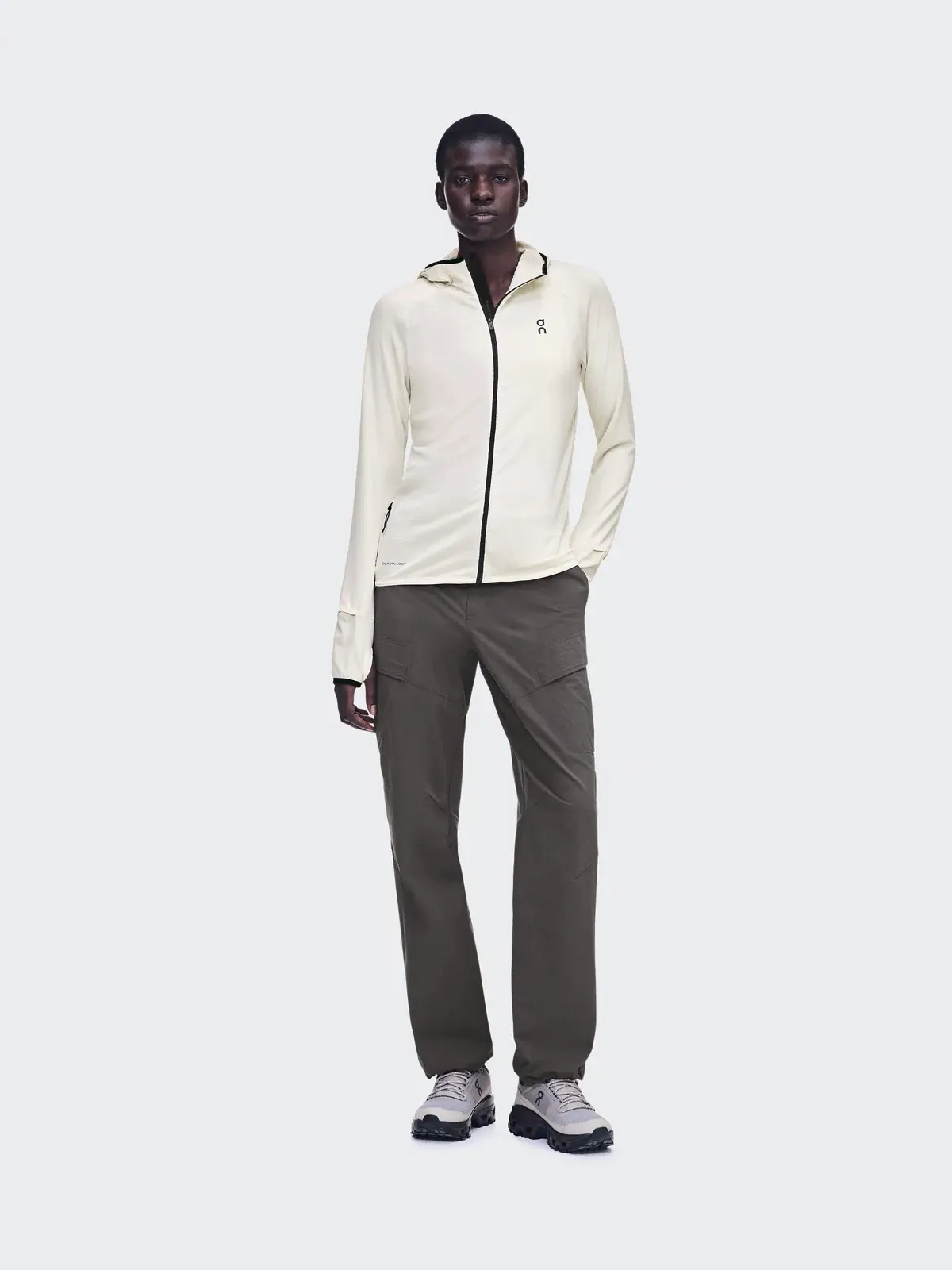 Женское худи с капюшоном на молнии утепленное Climate Zip Hoodie On, Hare — 2