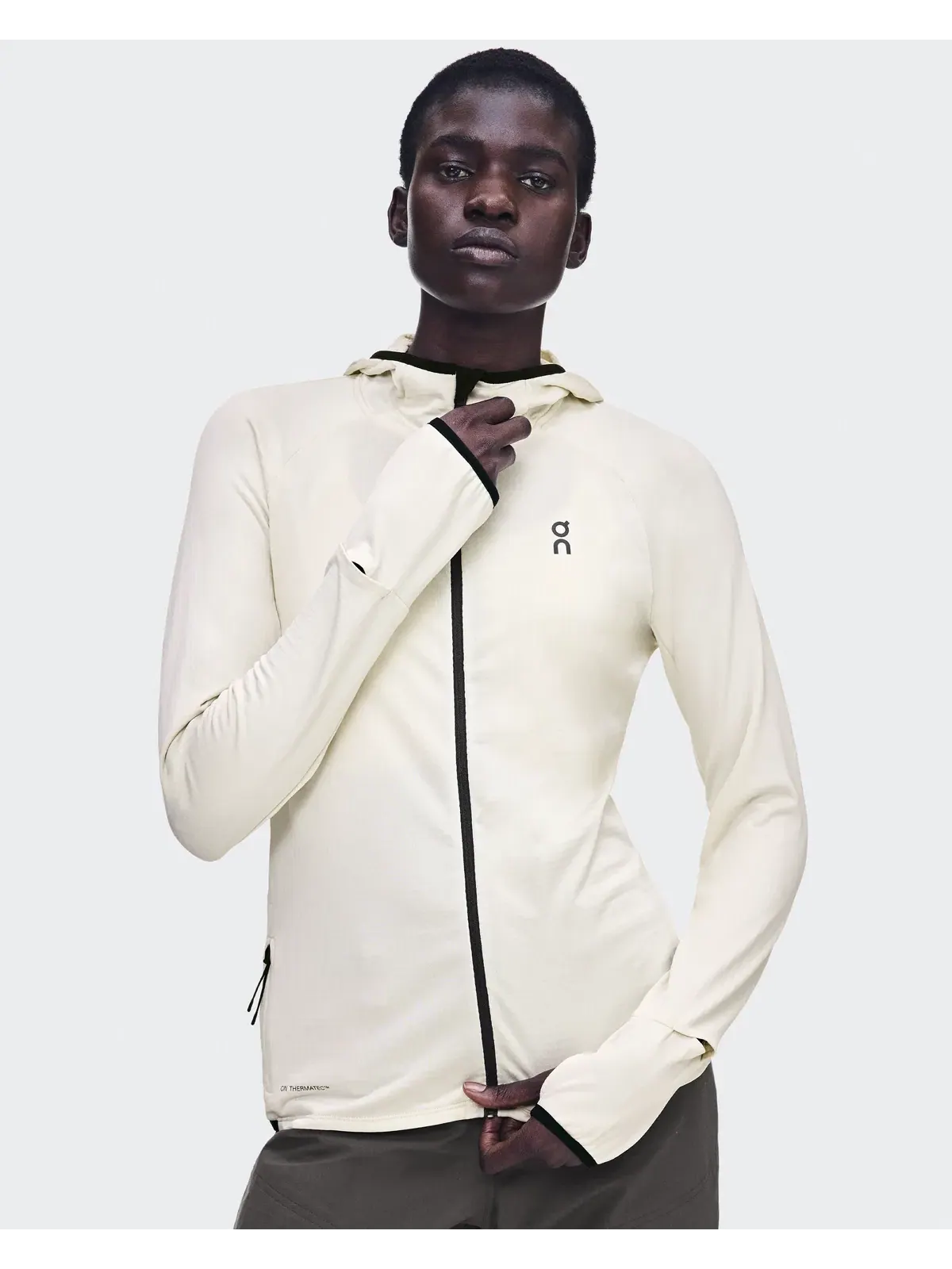 Женское худи с капюшоном на молнии утепленное Climate Zip Hoodie On, Hare — 3