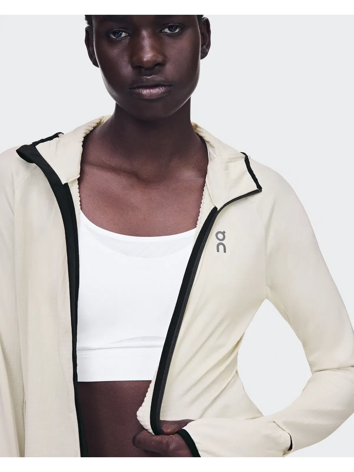 Женское худи с капюшоном на молнии утепленное Climate Zip Hoodie On, Hare — 5