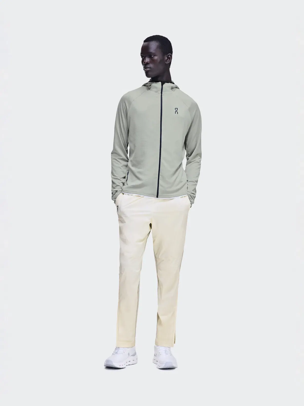 Мужское худи с капюшоном на молнии утепленное Climate Zip Hoodie On, Brume — 2