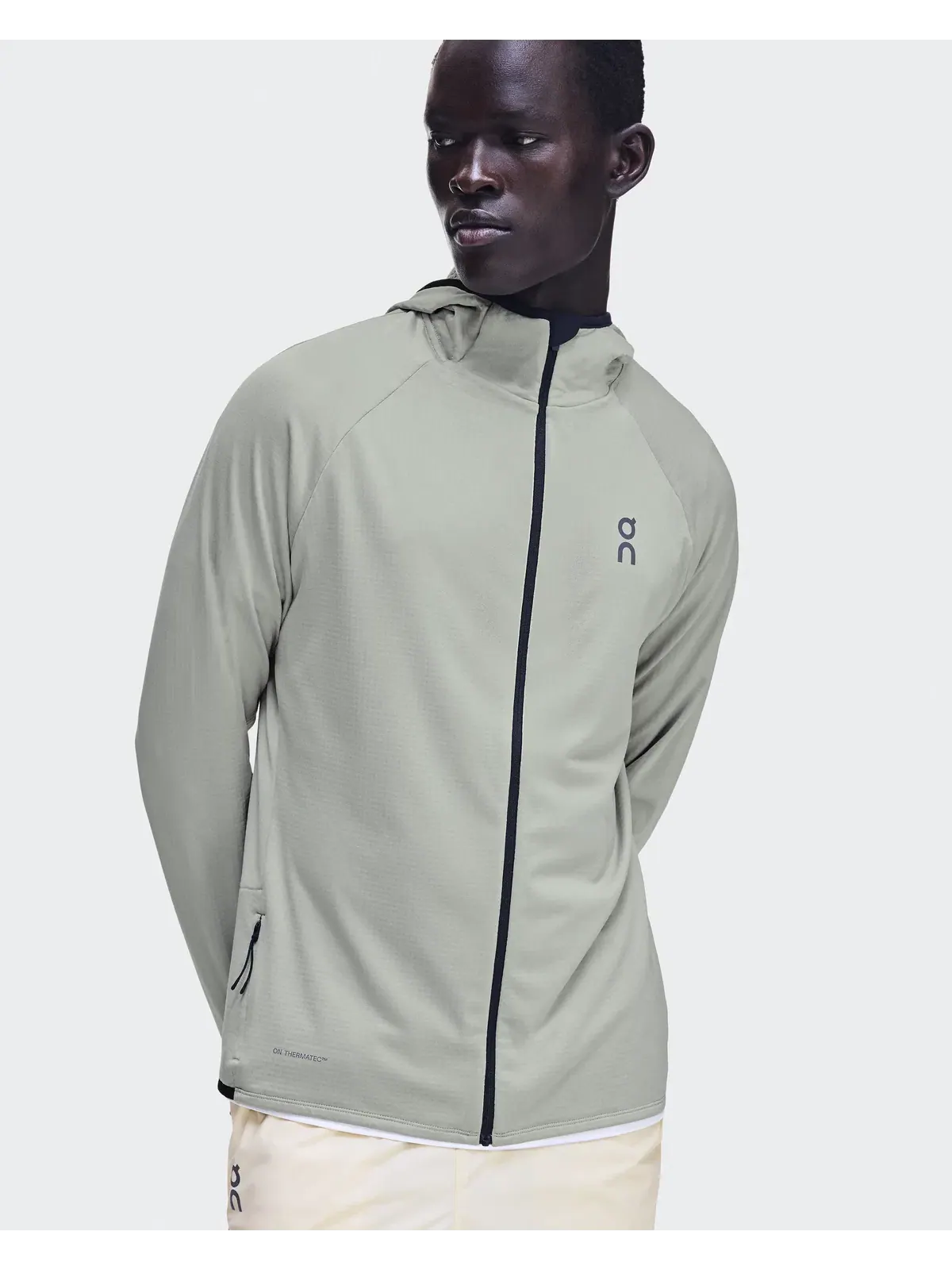 Мужское худи с капюшоном на молнии утепленное Climate Zip Hoodie On, Brume — 3