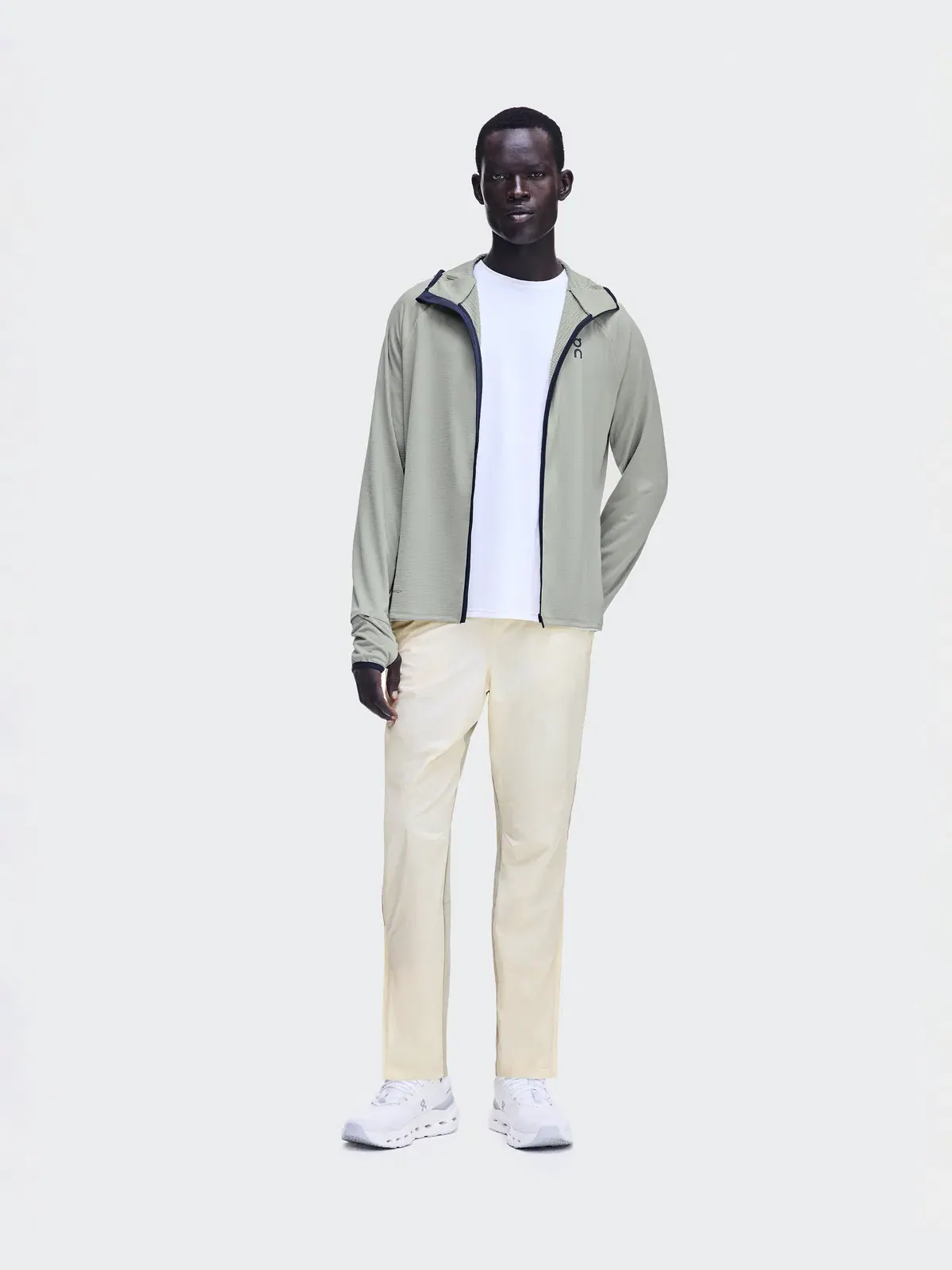 Мужское худи с капюшоном на молнии утепленное Climate Zip Hoodie On, Brume — 5