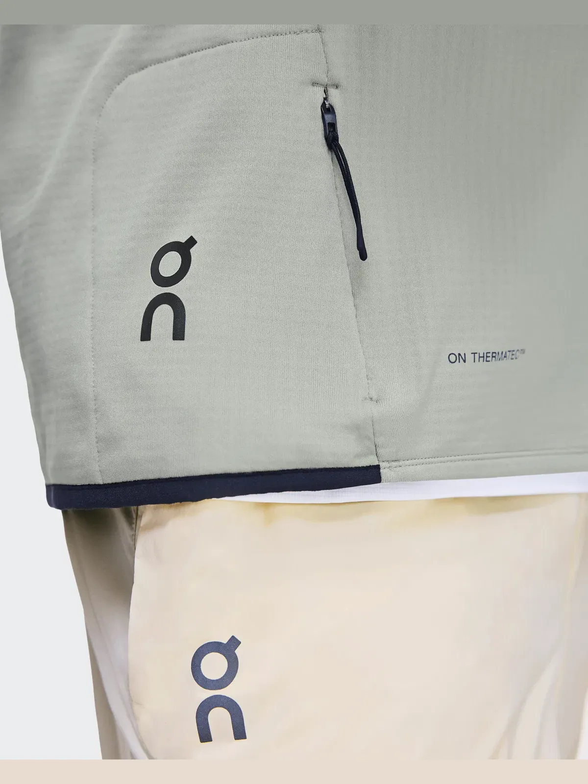 Мужское худи с капюшоном на молнии утепленное Climate Zip Hoodie On, Brume — 6