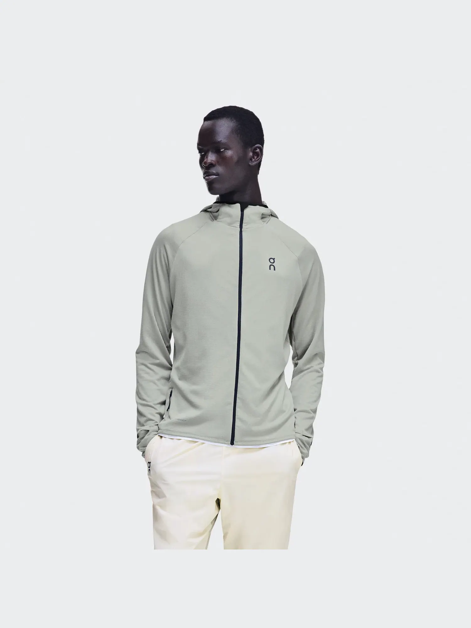 Мужское худи с капюшоном на молнии утепленное Climate Zip Hoodie On, Brume — 10
