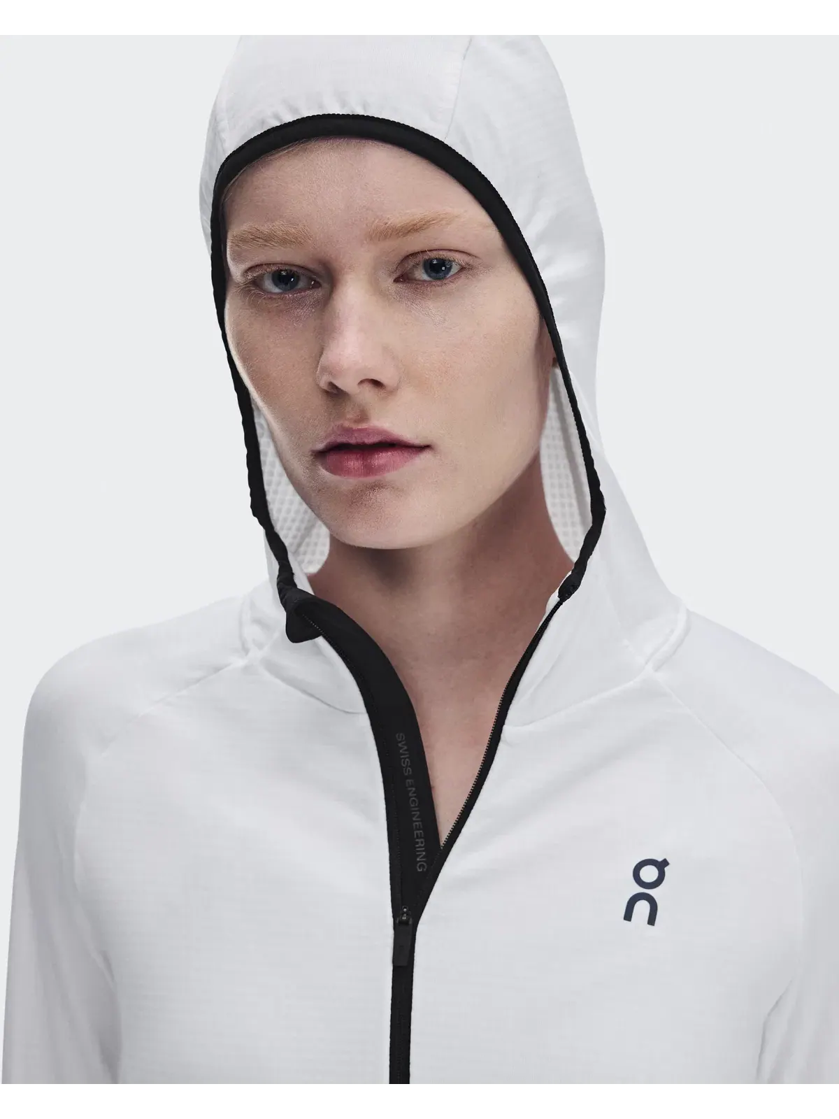 Женское худи с капюшоном на молнии утепленное Climate Zip Hoodie On White — 9