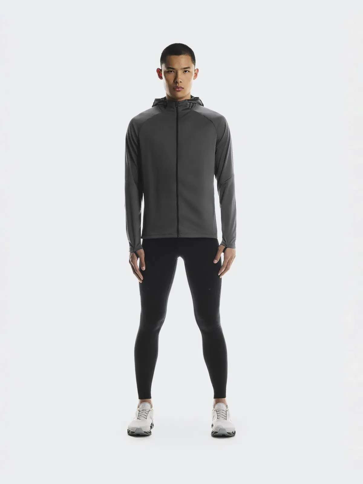 Мужское худи на молнии с капюшоном и встроенной балаклавой Climate Zip Hoodie On — 2