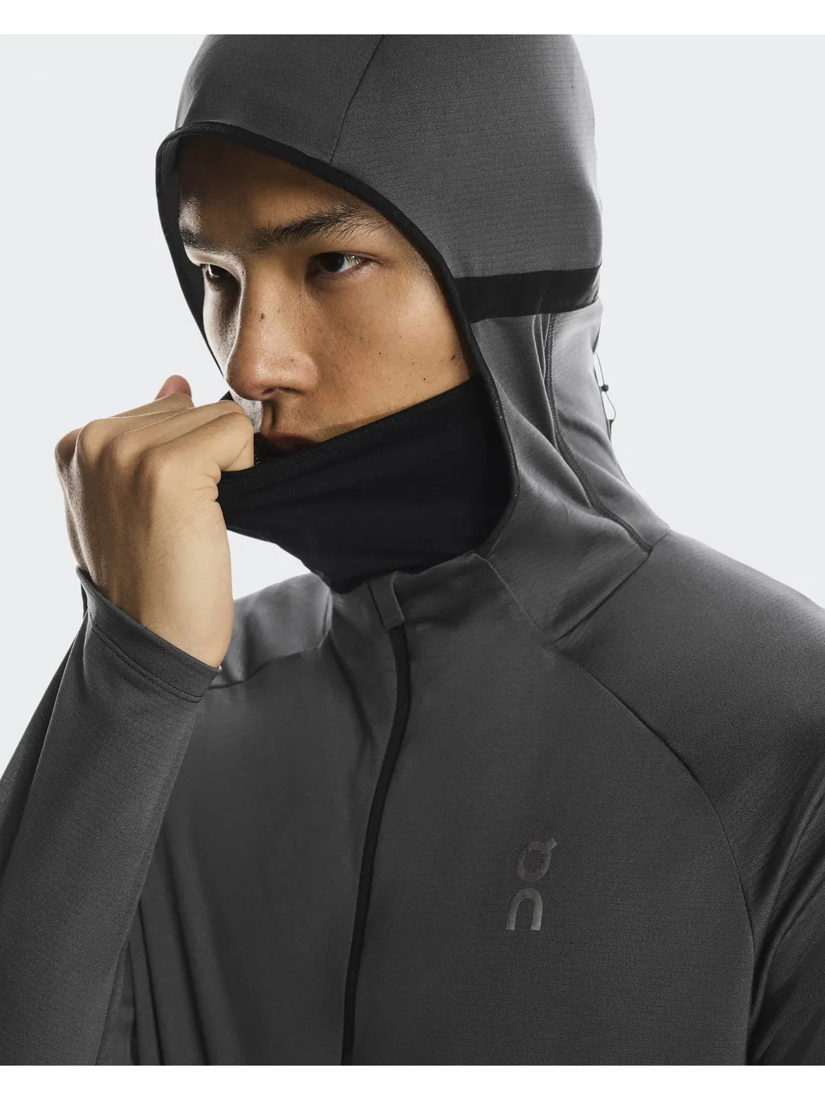 Мужское худи на молнии с капюшоном и встроенной балаклавой Climate Zip Hoodie On — 7