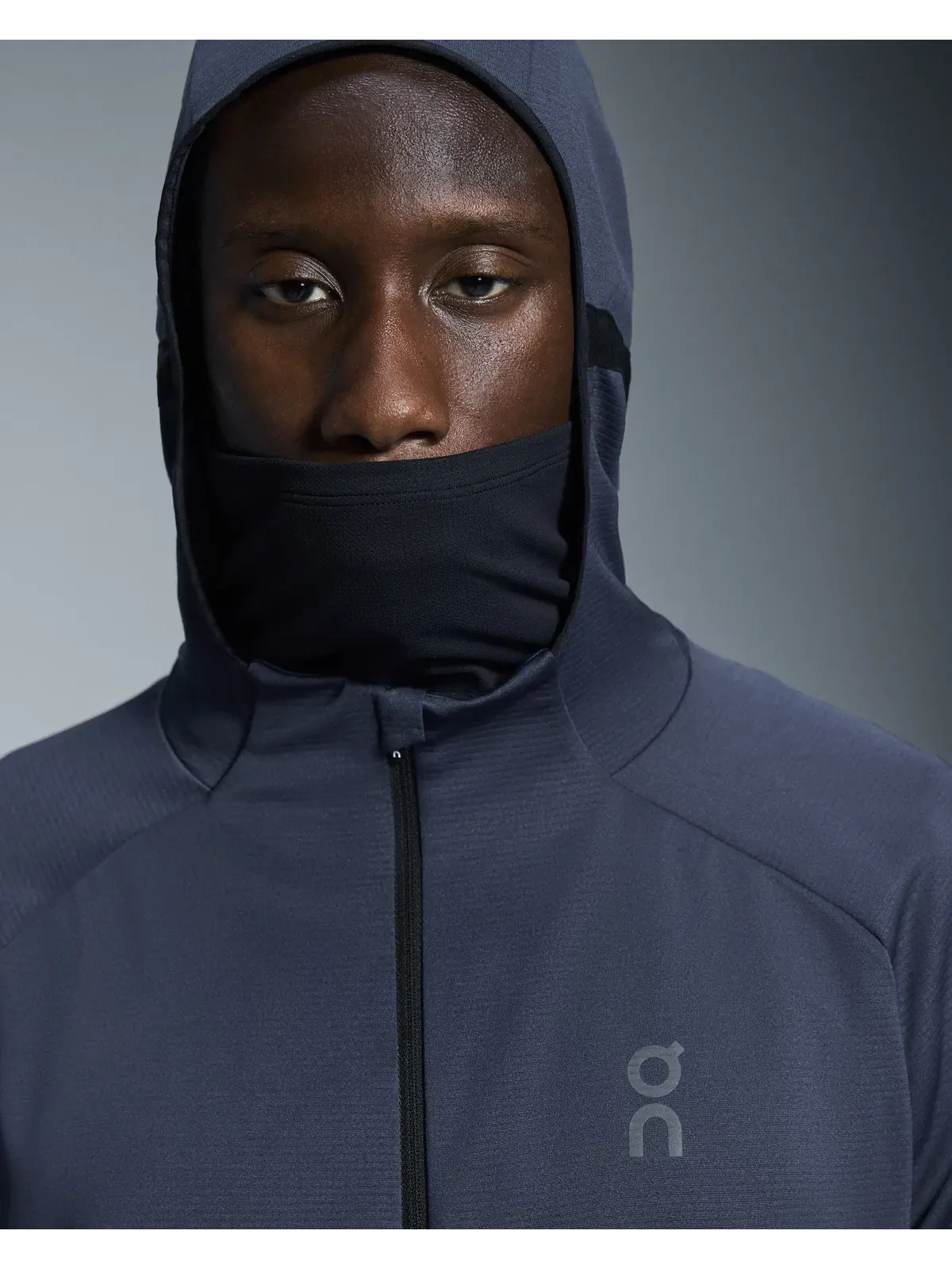 Мужское худи на молнии с капюшоном и встроенной балаклавой Climate Zip Hoodie On — 6