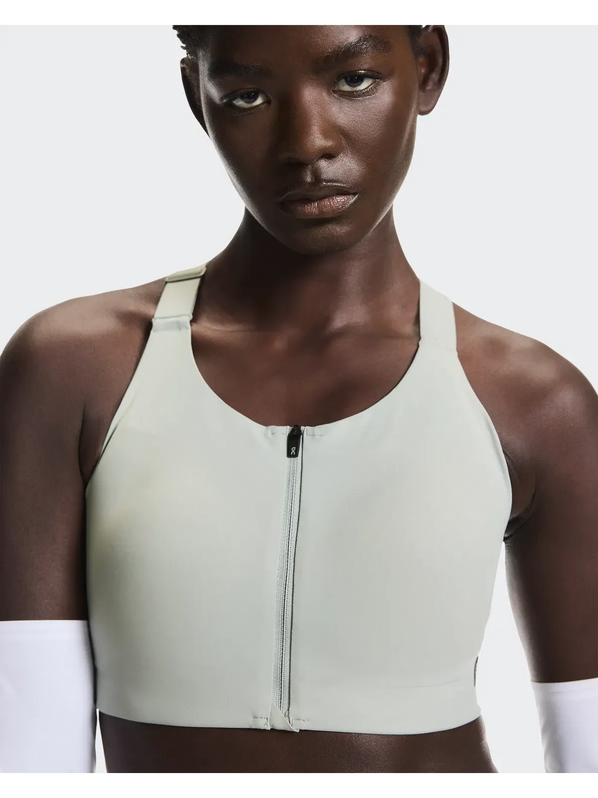 Женский спортивный бюстгальтер высокой поддержки с молнией спереди Endurance Bra Zip On, Tin — 4