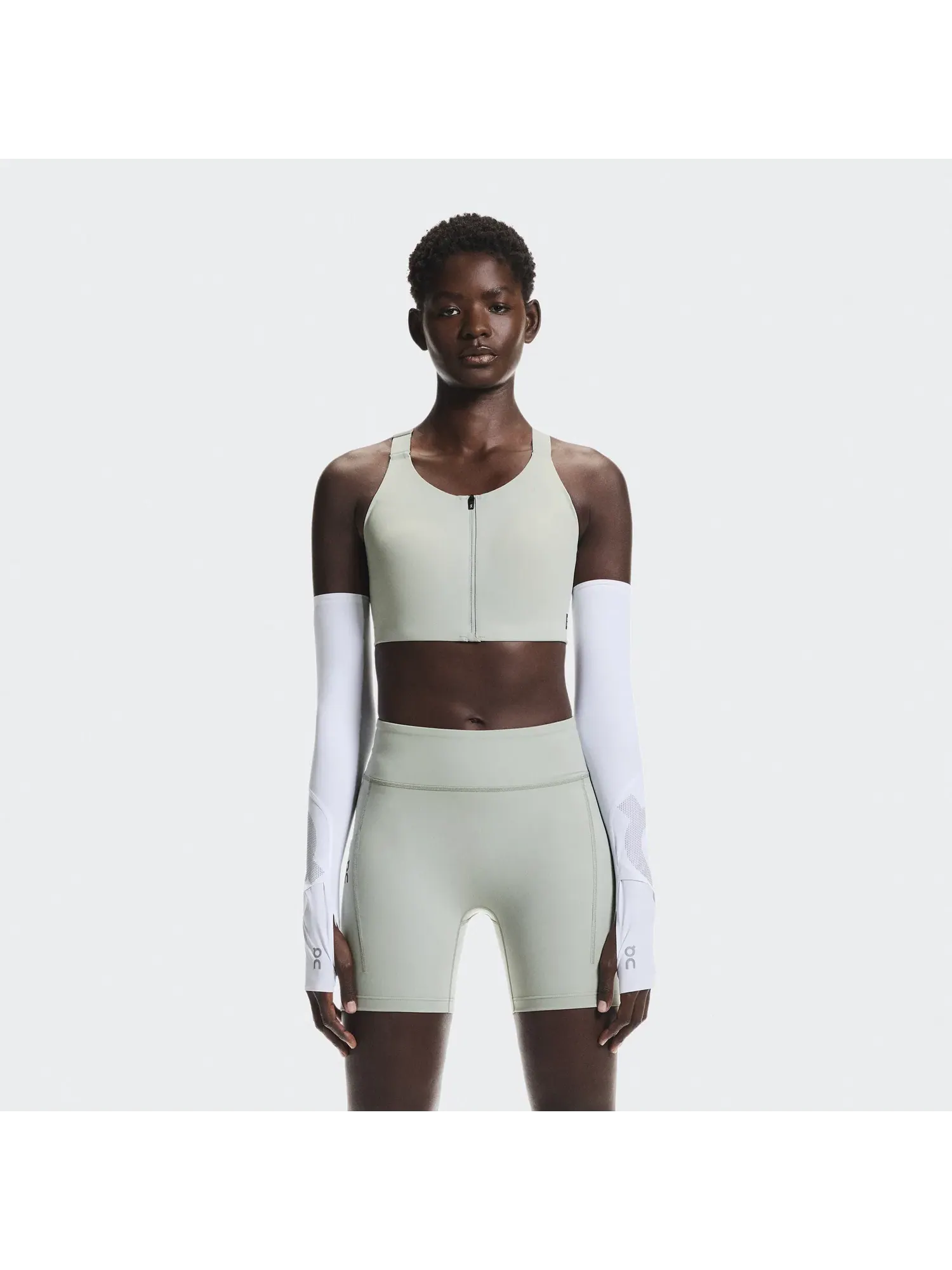 Женский спортивный бюстгальтер высокой поддержки с молнией спереди Endurance Bra Zip On, Tin — 8