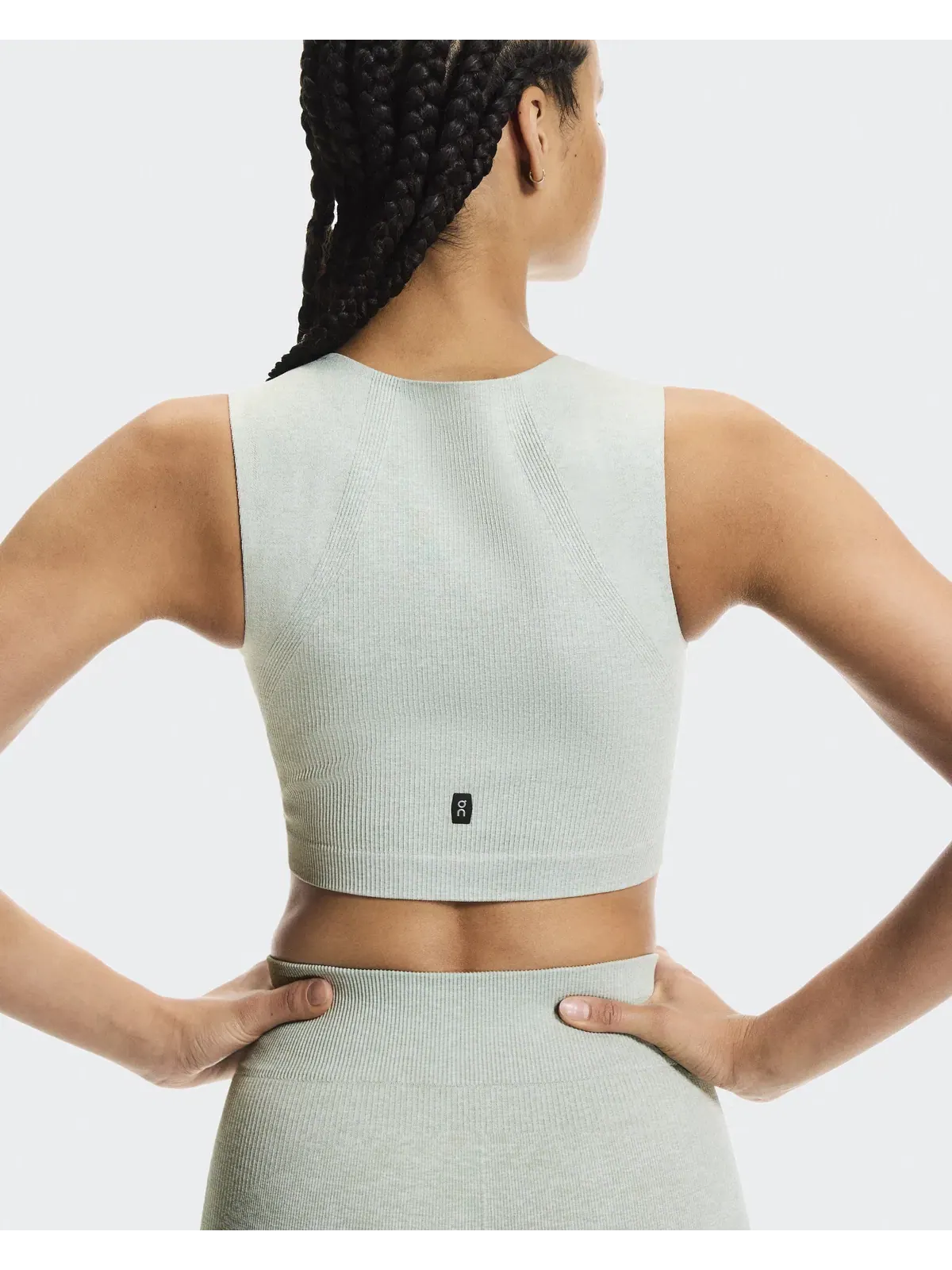 Женский кроп-топ с принтом меланж Studio Knit Crop On, Mineral Heather — 5