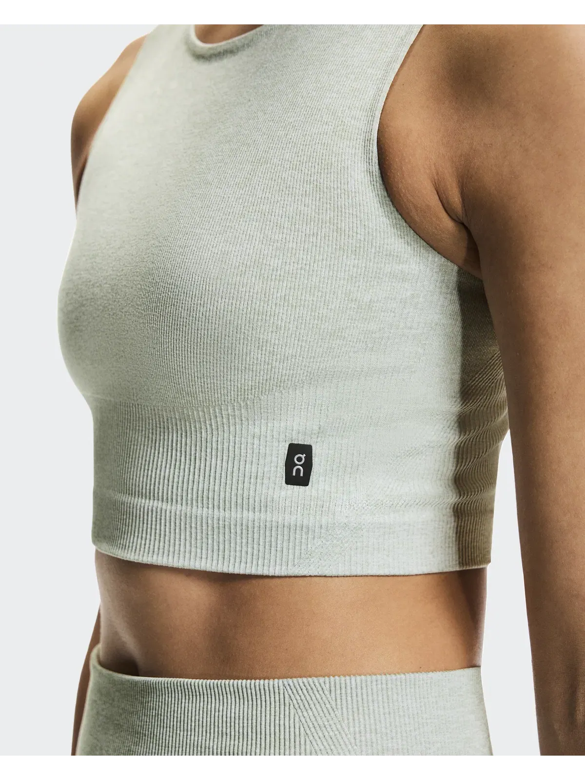 Женский кроп-топ с принтом меланж Studio Knit Crop On, Mineral Heather — 6