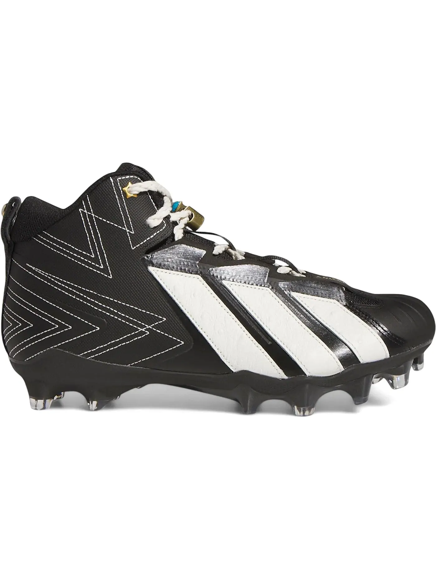Мужские бутсы с шипами Adizero Chaos II Lineman Adidas — изображение 1 из 1, черный/белый/золотистый