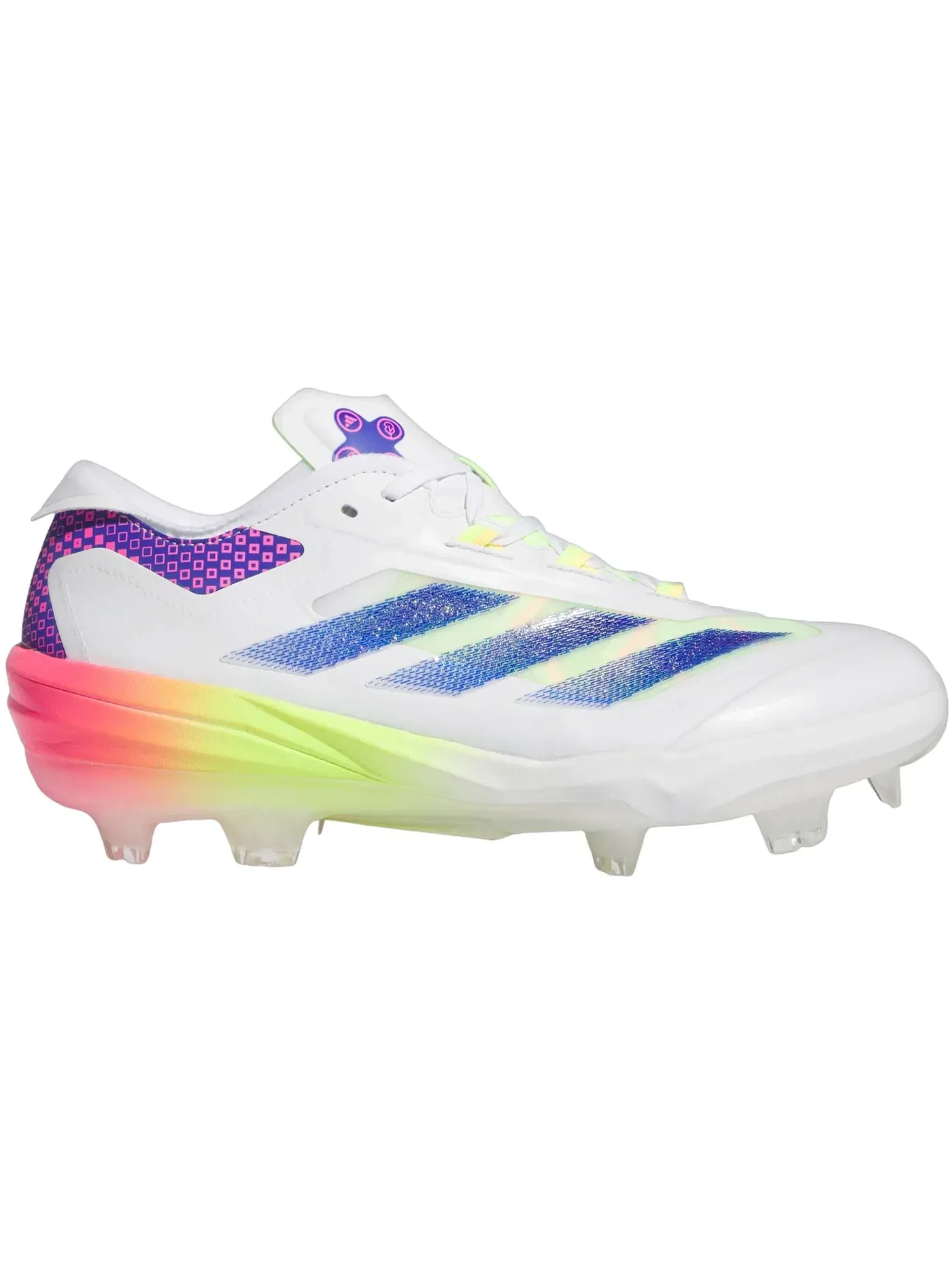 Мужские бутсы с шипами Adidas Adizero Impact TPU Warp Speed — изображение 1 из 1, белый/синий/розовый