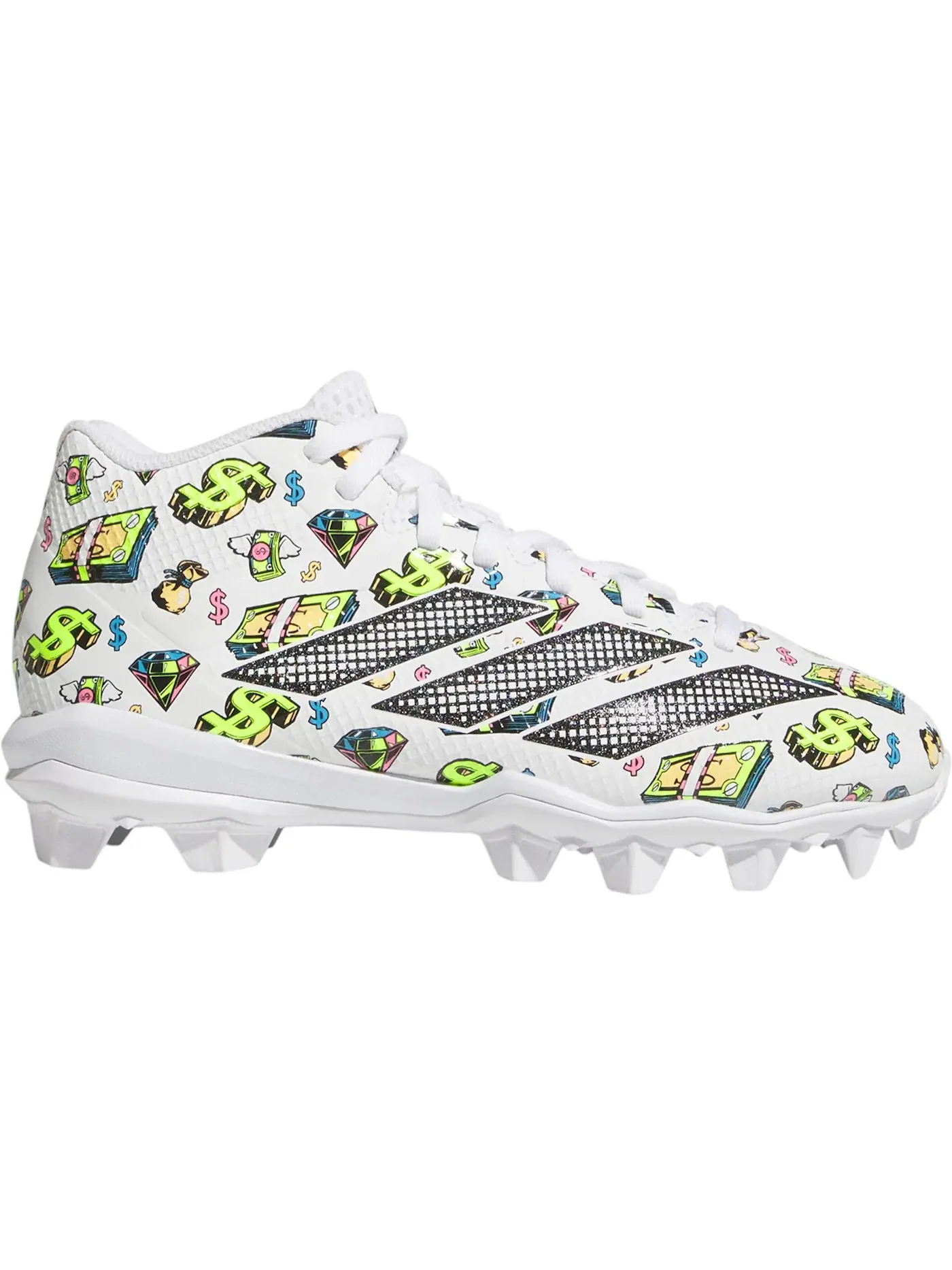 Детские бутсы Adidas Adizero Impact.2 Molded Rubber — изображение 1 из 1, белый/черный/белый