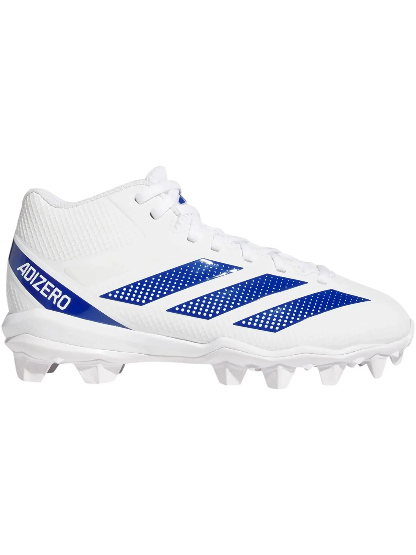 Детские бутсы с шипами Adidas Adizero Impact.2 Molded Rubber — изображение 1 из 1, белый/синий/синий