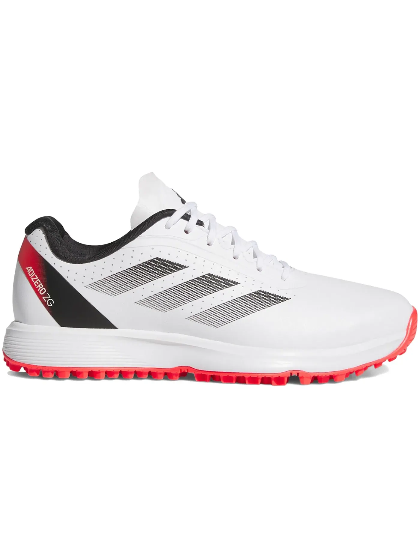 Детские бутсы для гольфа без шипов Adidas Adizero ZG Spikeless Golf — изображение 1 из 1, белый черный красный