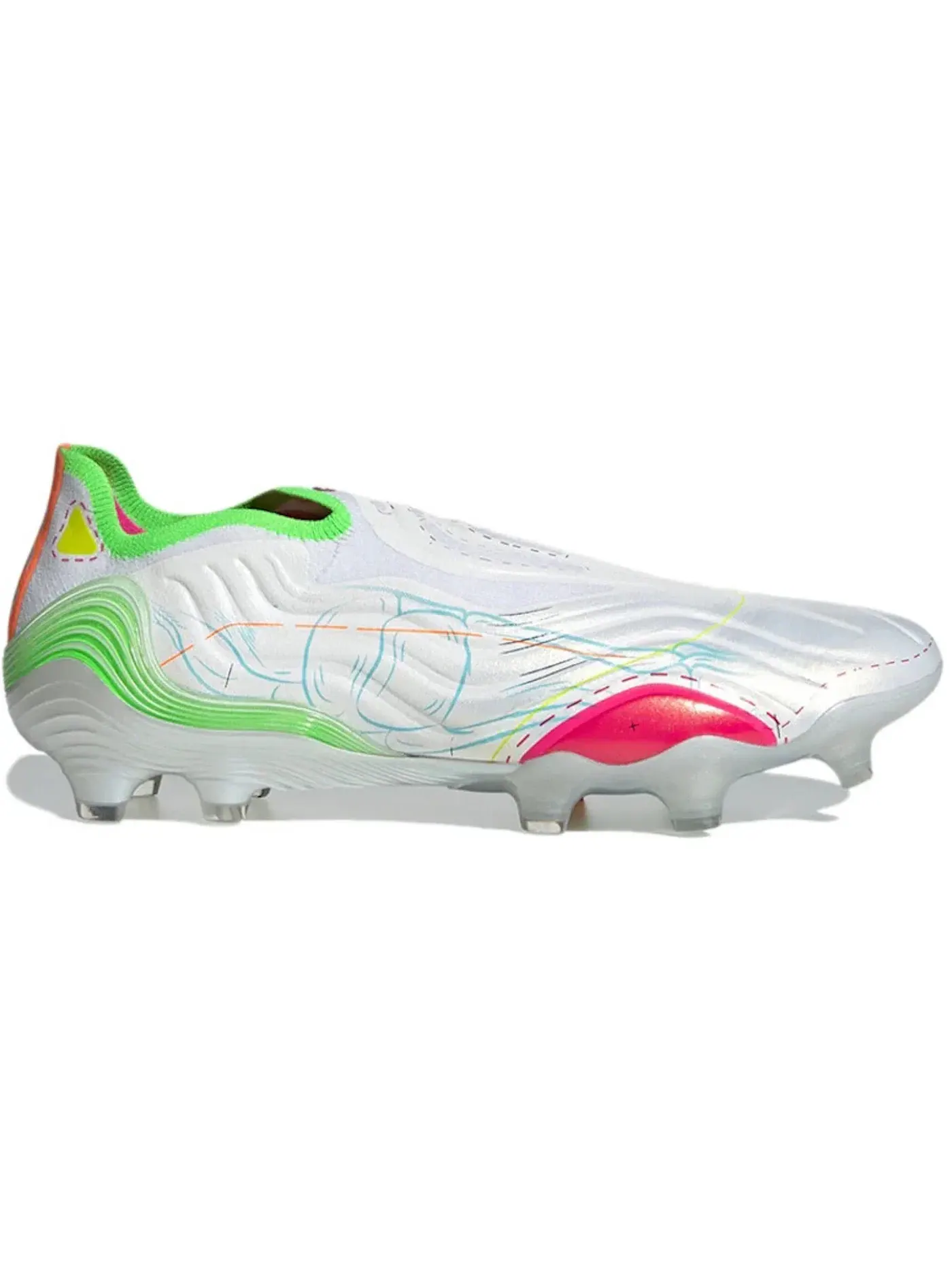 Мужские бутсы с технологией Sense+ Adidas Copa Sense+ — изображение 1 из 1, белый/желтый/розовый