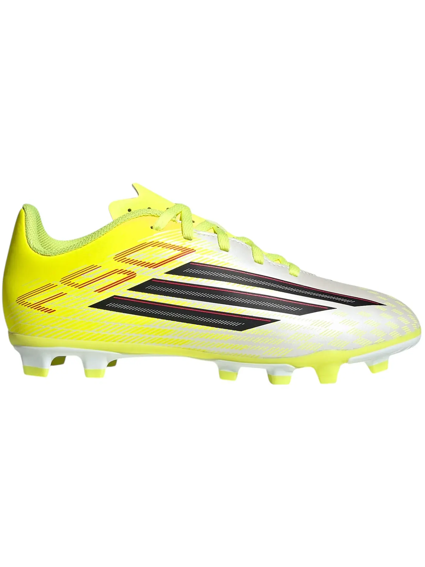 Детские бутсы с фиксированной/многошинной подошвой Adidas F50 Club FG/MG — изображение 1 из 1, желтый черный красный