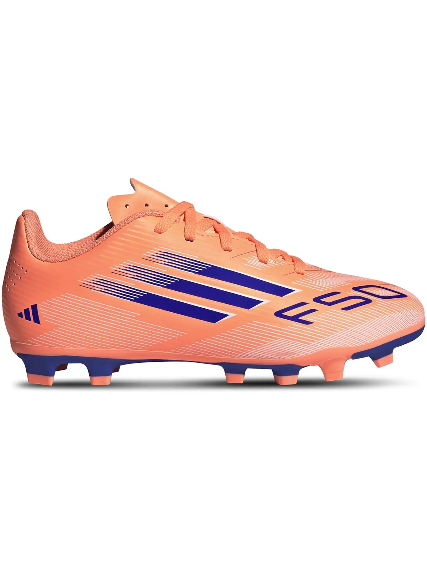 Детские бутсы с шипами FG/MG F50 Club Adidas — изображение 1 из 1, оранжевый/синий/белый