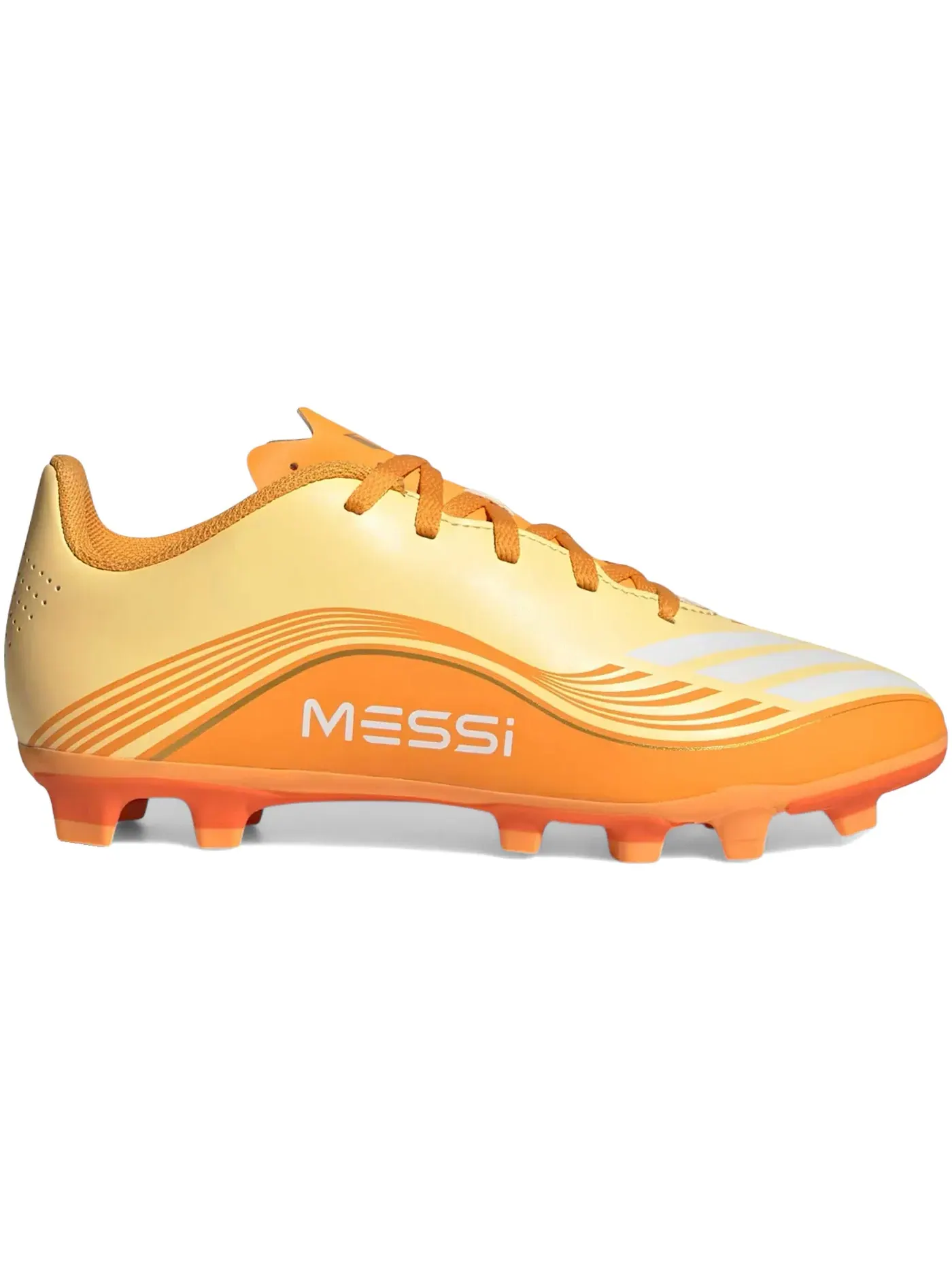 Детские бутсы с шипами Adidas F50 Club FG/MG Messi Hora Dorada Pack — изображение 1 из 1, золотистый металлик