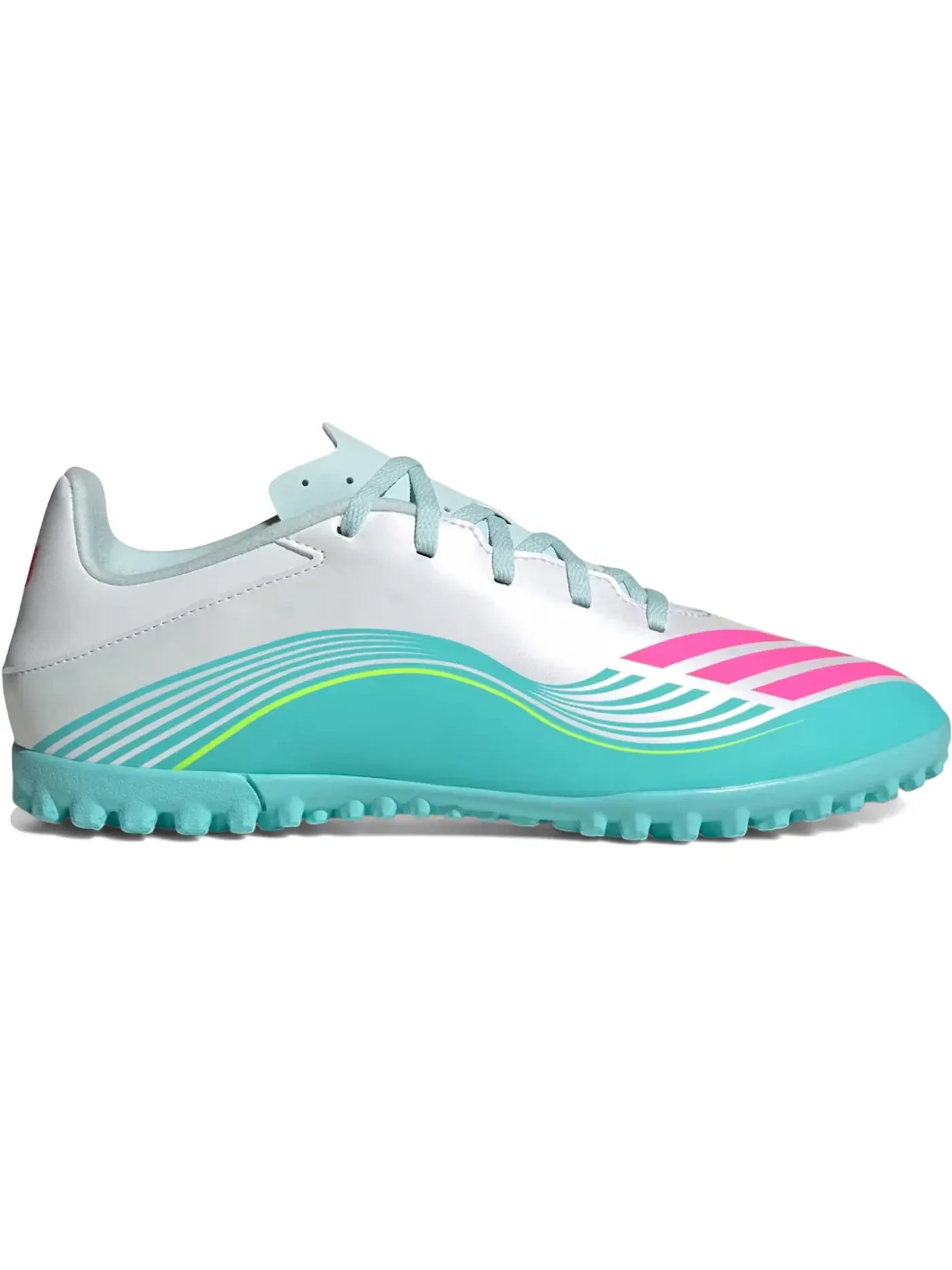 Мужские бутсы для футбола на искусственном покрытии Adidas F50 Club Turf — изображение 1 из 1, белый/розовый/голубой