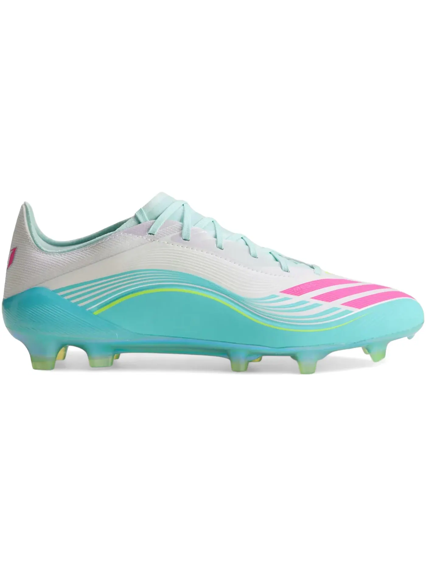 Мужские бутсы с шипами Adidas F50 Elite FG — изображение 1 из 1, белый/розовый/голубой