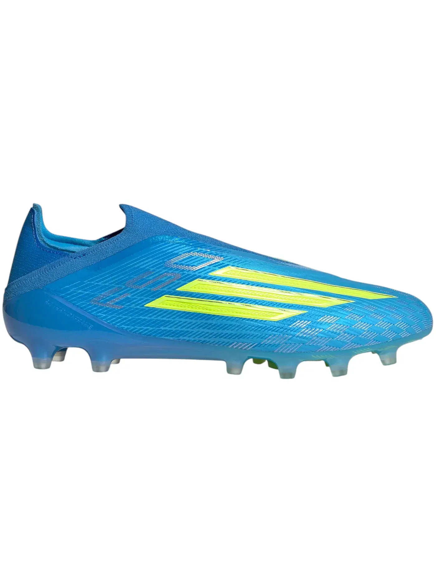 Мужские бутсы без шнуровки Adidas F50 Elite Laceless AG Ice Cold Precision Pack — изображение 1 из 1, синий/желтый