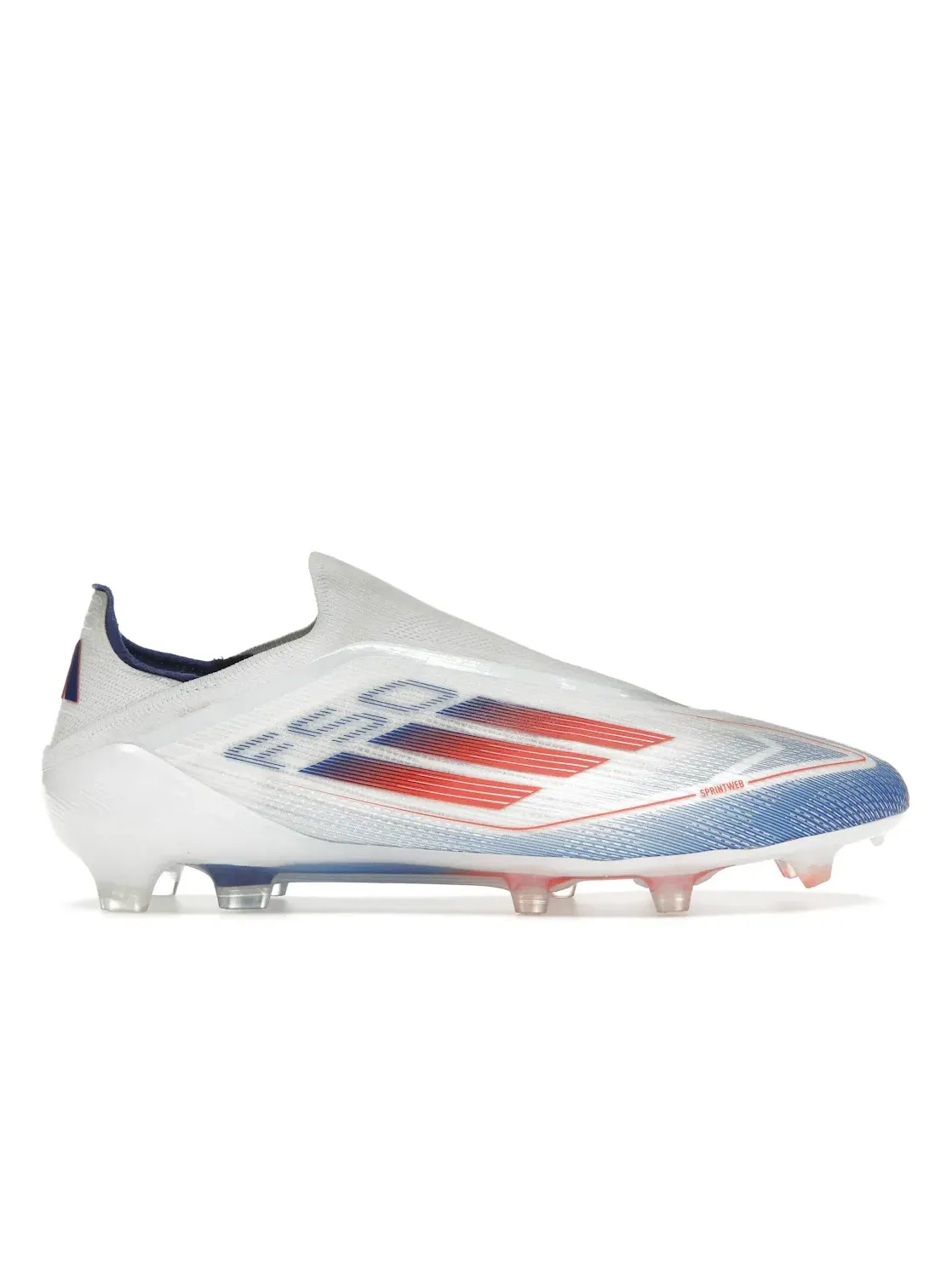Мужские бутсы футбольные с лаконичным дизайном Adidas F50 Elite Laceless FG — изображение 1 из 4, белый/красный/синий