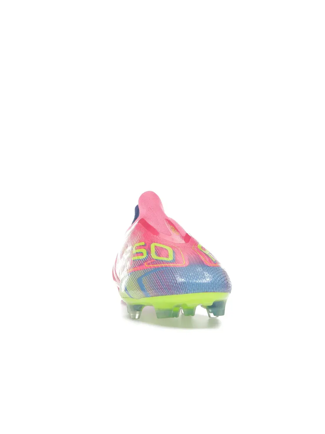 Мужские бутсы для футбола без шнуровки Adidas F50 Elite Laceless FG — изображение 2 из 4, розовый//синий