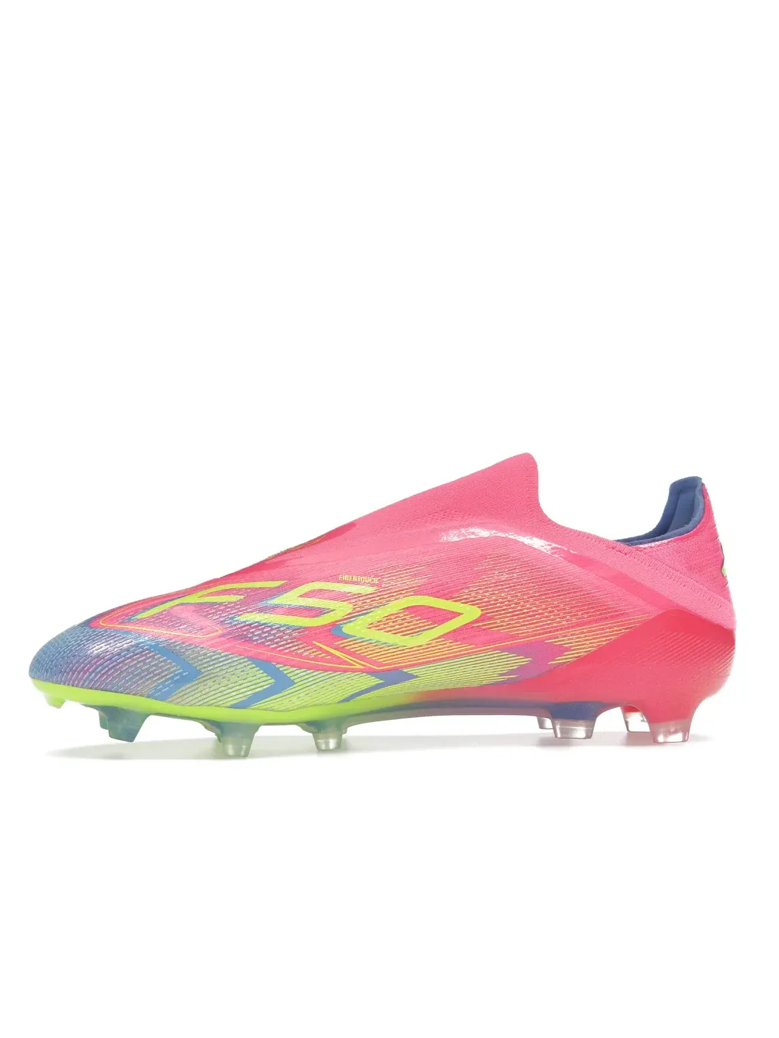 Мужские бутсы для футбола без шнуровки Adidas F50 Elite Laceless FG — изображение 3 из 4, розовый//синий