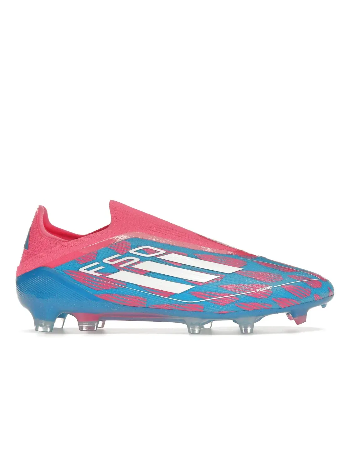 Мужские бутсы без шнуровки Adidas F50 Elite Laceless FG — изображение 1 из 4, синий/белый/розовый