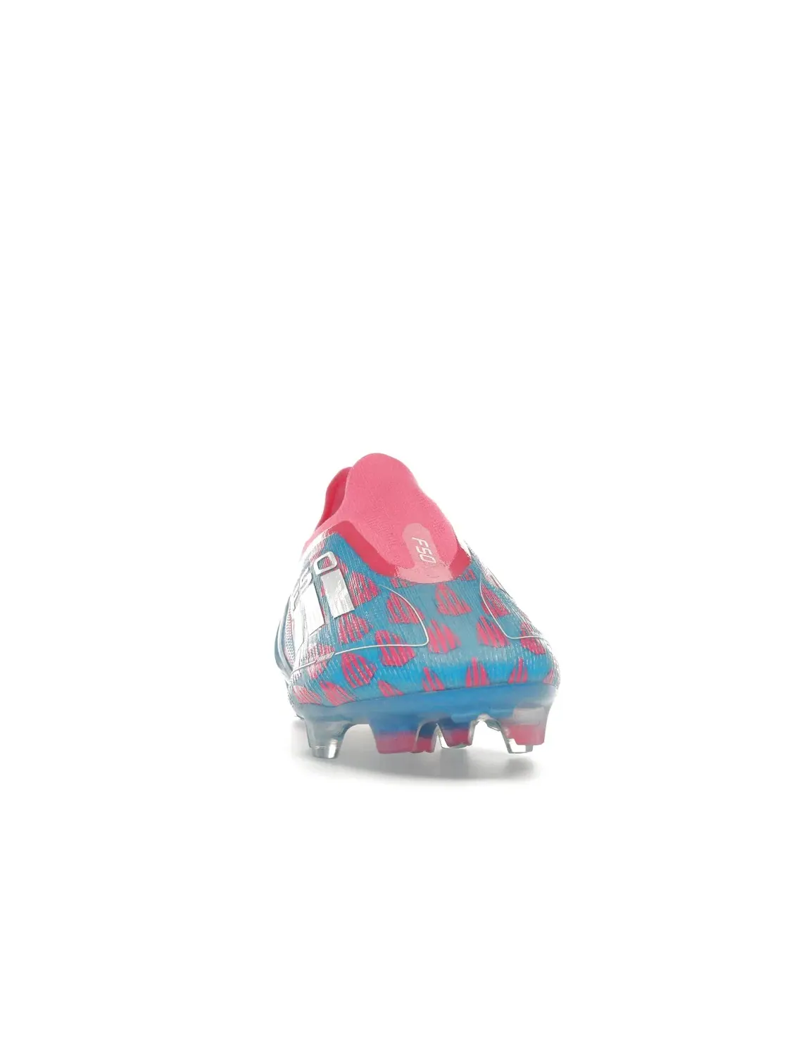 Мужские бутсы без шнуровки Adidas F50 Elite Laceless FG — изображение 2 из 4, синий/белый/розовый