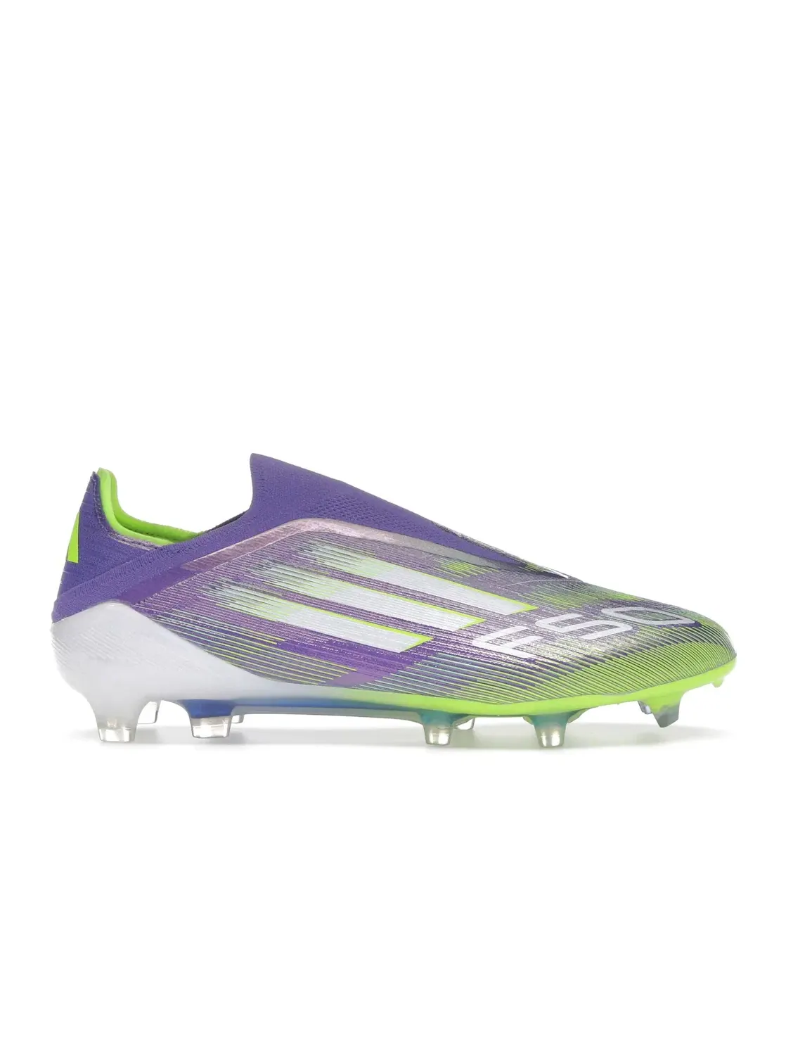 Мужские бутсы без шнуровки Adidas F50 Elite Laceless FG — изображение 1 из 4, фиолетовый/белый