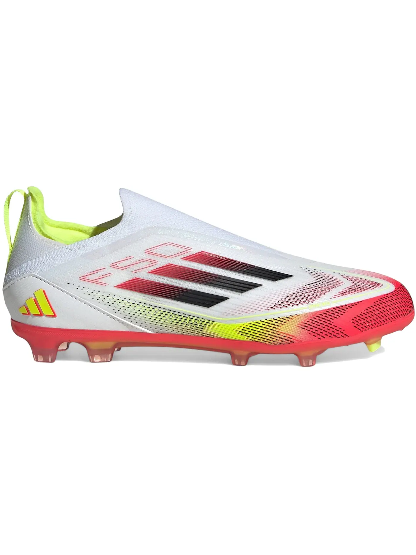 Детские бутсы без шнуровки Adidas F50 Elite Laceless FG — изображение 1 из 1, белый черный желтый