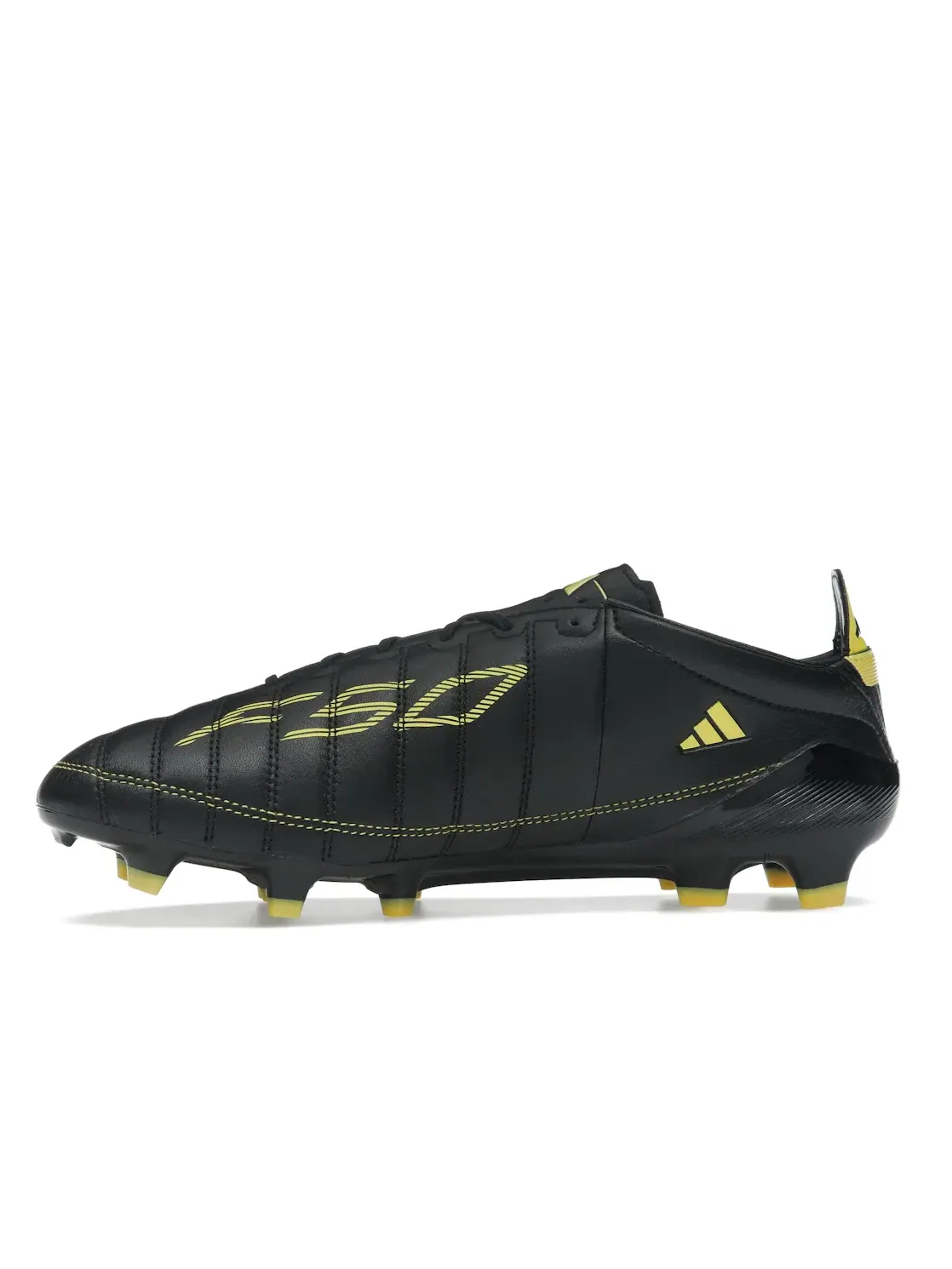 Мужские бутсы с кожаным верхом Adidas F50 Elite Leather 2010 FG — изображение 3 из 4, черный/желтый/желтый