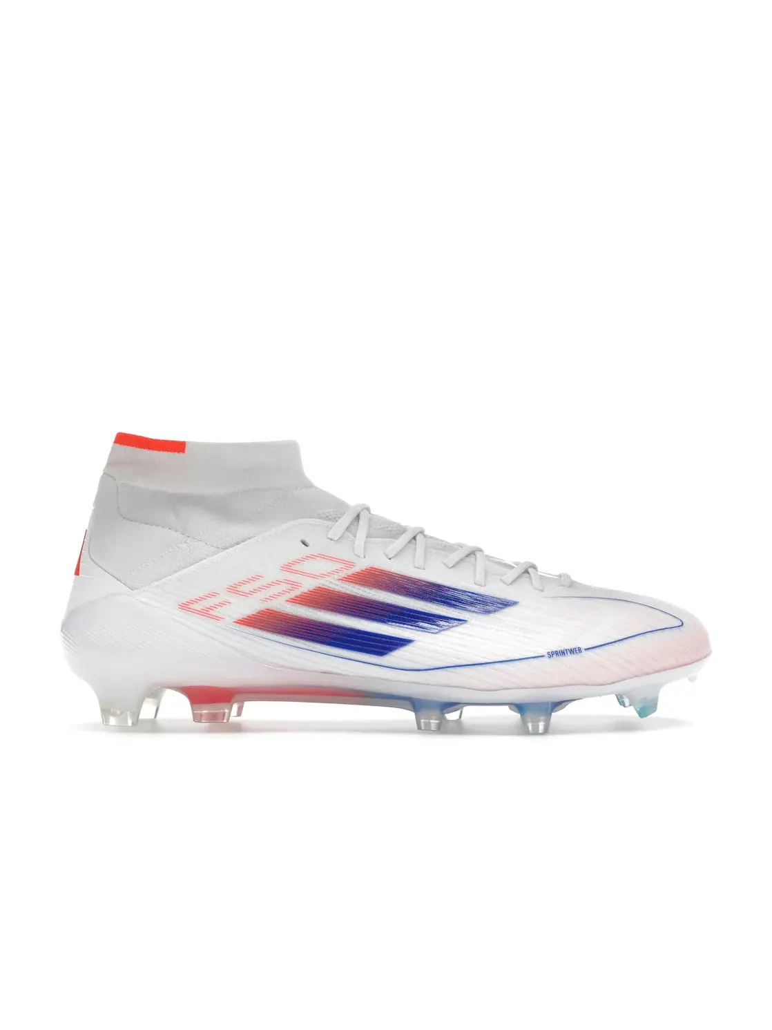 Женские бутсы Adidas F50 Elite Mid FG — изображение 1 из 4, белый синий красный